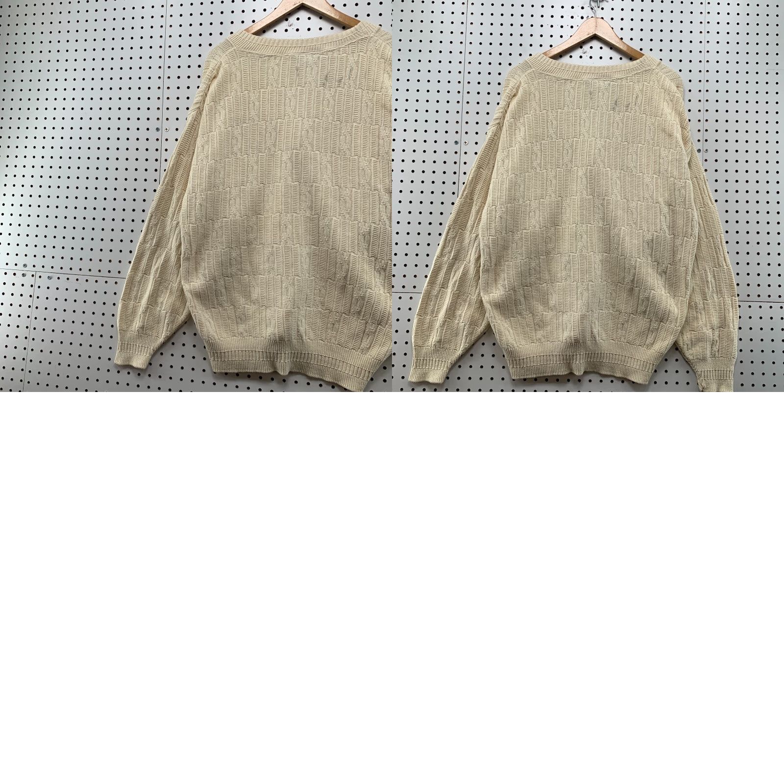 Vintage VINTAGE Kenneth Roberts Cardigan Sweater Mens L Ivory USA 1950s 60s Dad Button Knit Crew NYT? Size US L / EU 52-54 / 3 - 10 Thumbnail