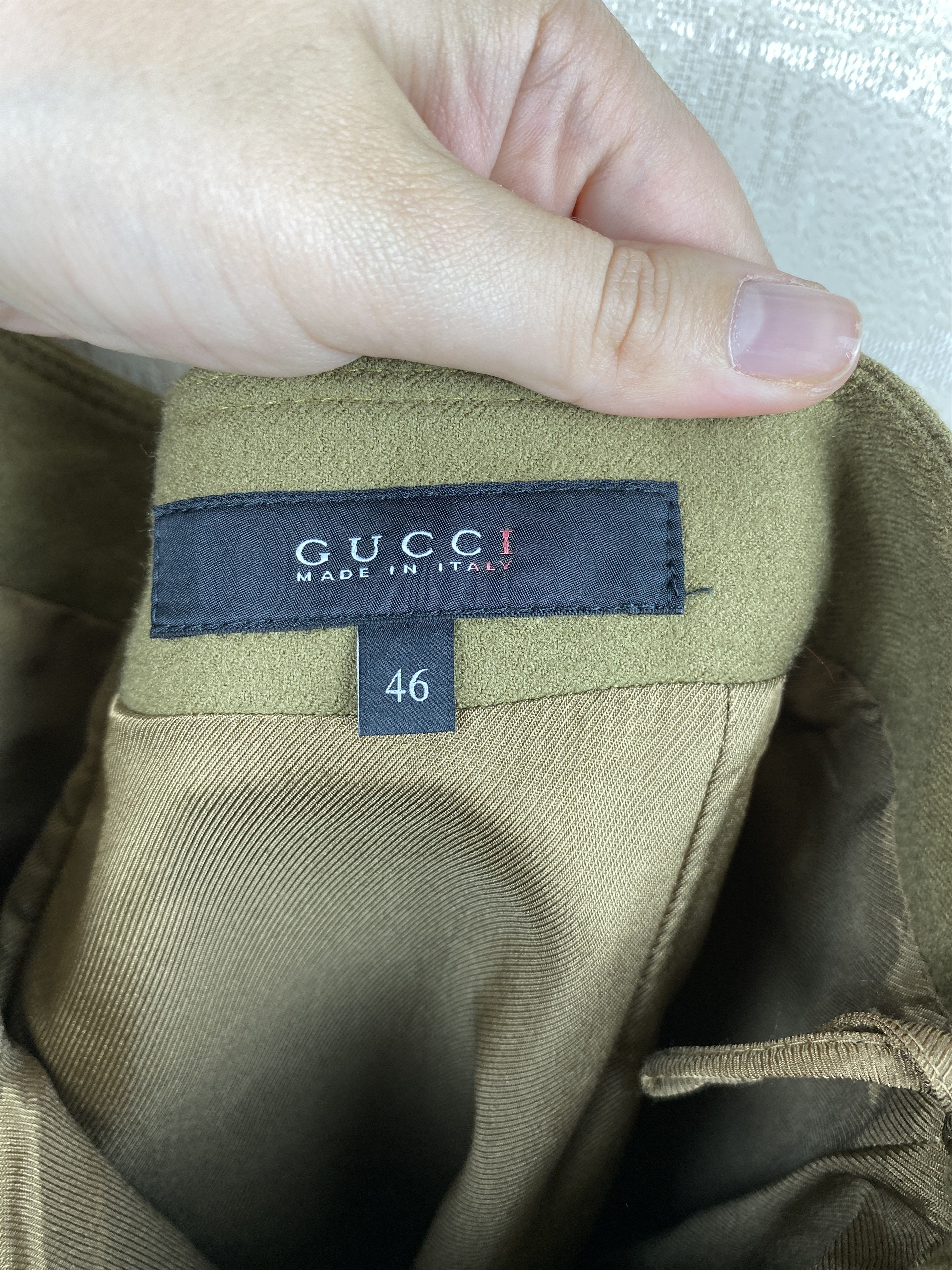 Gucci Gucci Wool Beige Skirt Gold GG Buckle Leather Inserts Size 32" / US 10 / IT 46 - 6 Thumbnail