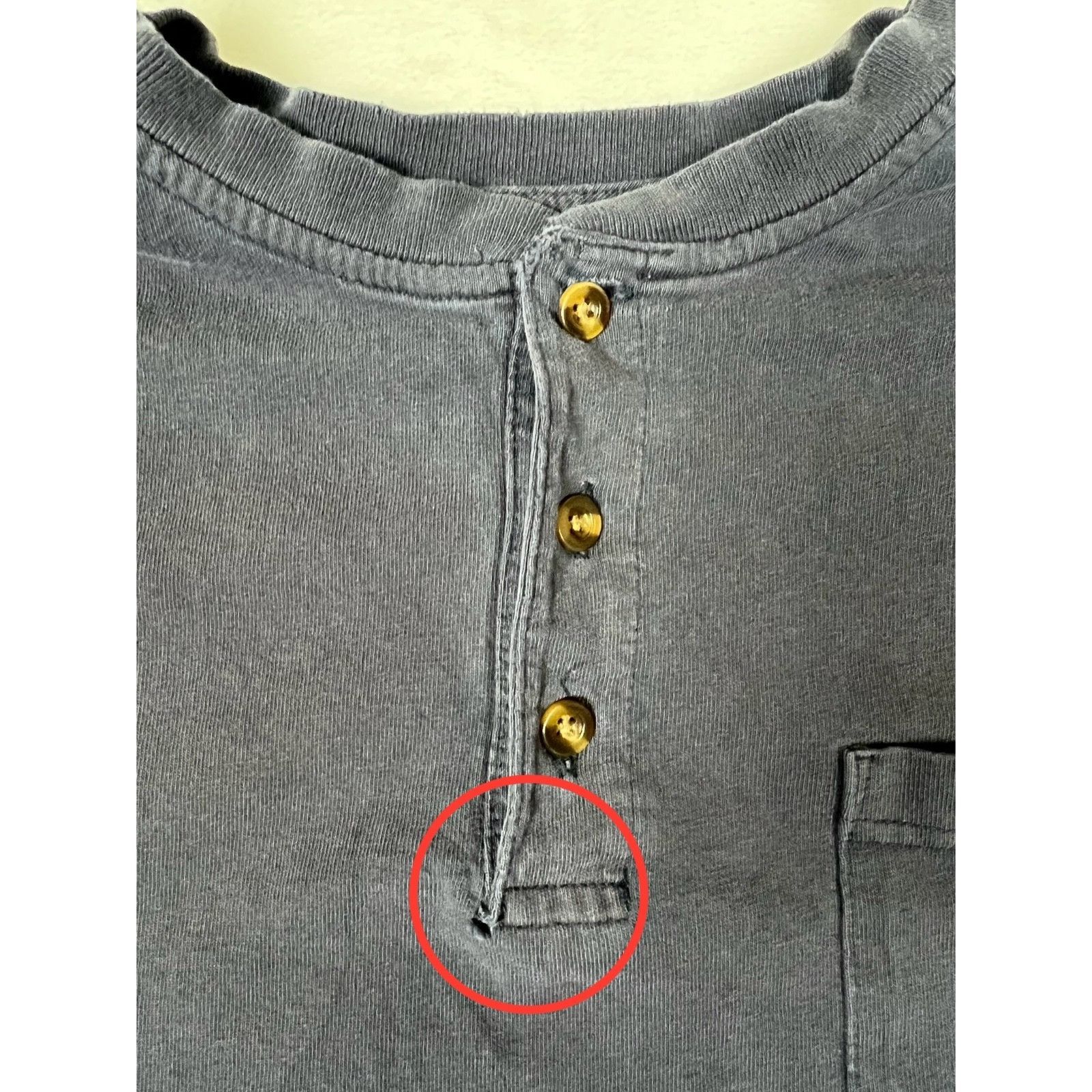 Carhartt Carhartt Men's Long Sleeve Henley Size XL Blue Sun Faded Gru Size US XL / EU 56 / 4 - 4 Thumbnail
