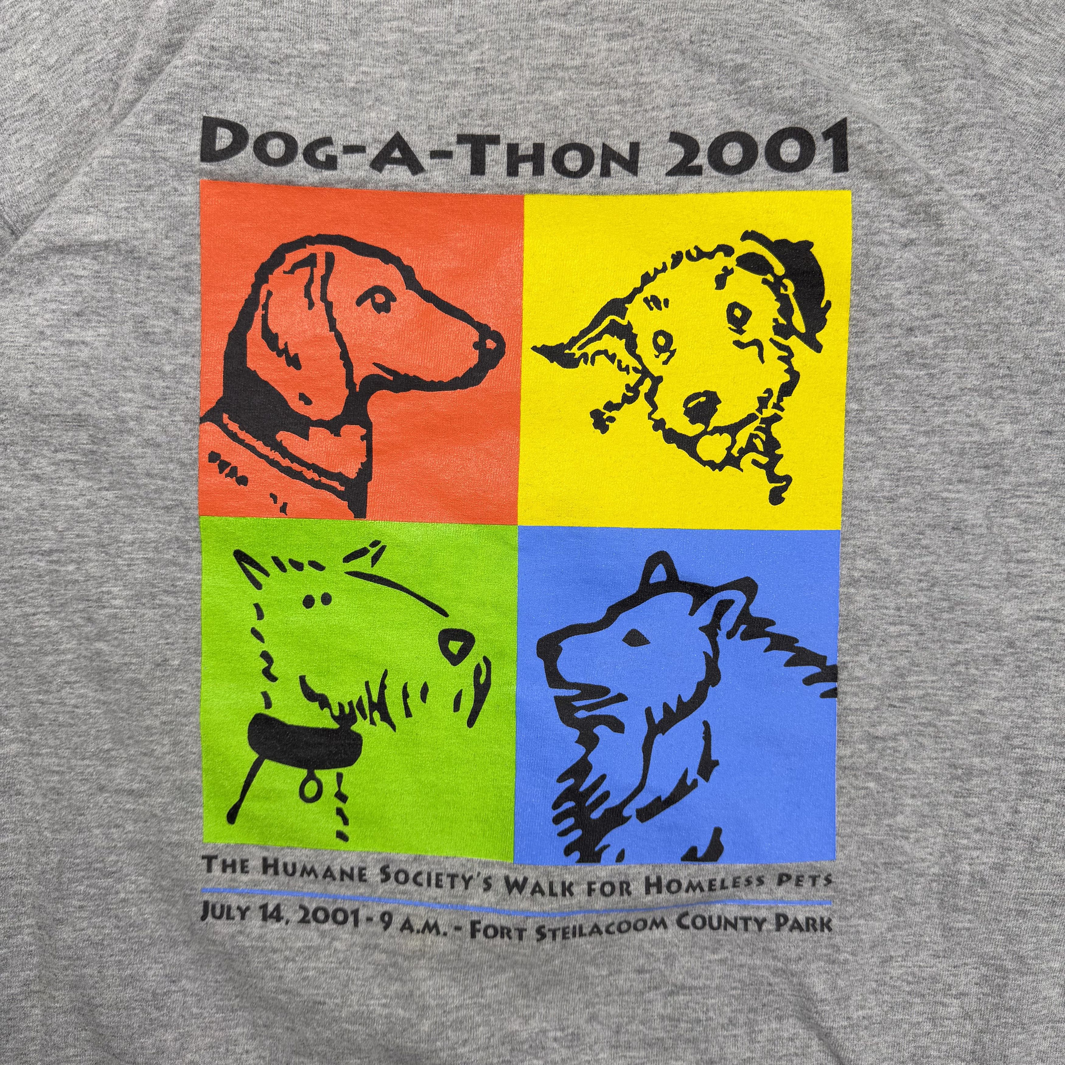 Vintage Vintage 2001 Fruit of the Loom Dog-A-Thon Tee T-Shirt Large Size US L / EU 52-54 / 3 - 4 Thumbnail