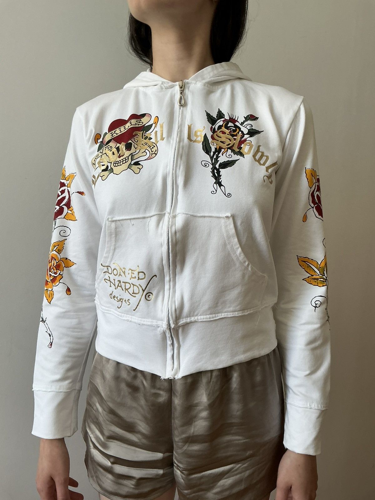 Christian Audigier × Ed Hardy × Vintage Vintage zip up hoodie big logo Size L / US 10 / IT 46 - 1 Thumbnail