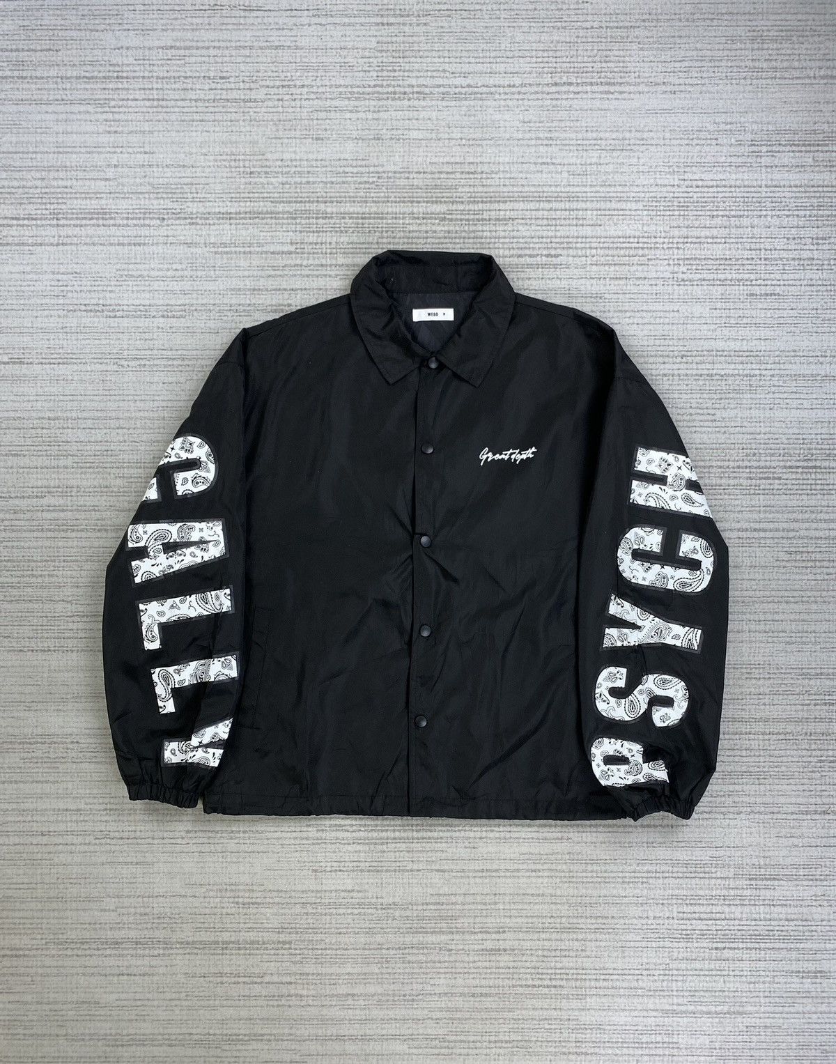 Japanese Brand × Vintage Vintage Wego PSYCHOLOGICALLY Black Big Spellout Coach Jacket Size US L / EU 52-54 / 3 - 2 Thumbnail