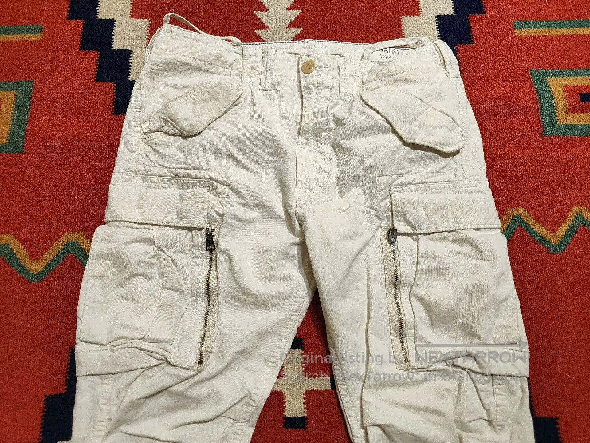 RRL Ralph Lauren RRL Vintage Style White Cargo Pants. Size US 32 / EU 48 - 6 Thumbnail