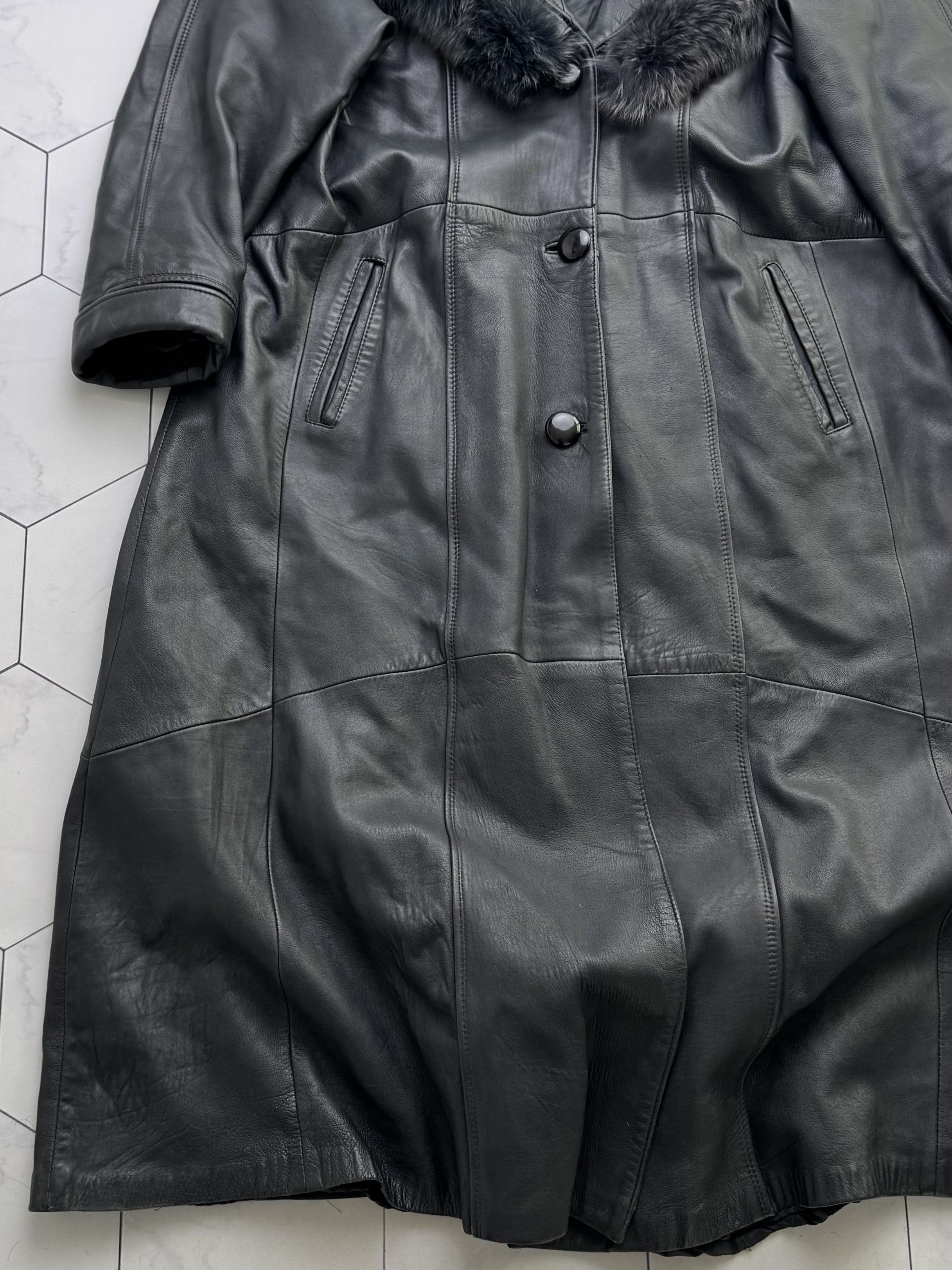 Vintage Vintage Leather Coat Hooded Long Winter Jacket Outerwear B4 Size L / US 10 / IT 46 - 8 Thumbnail