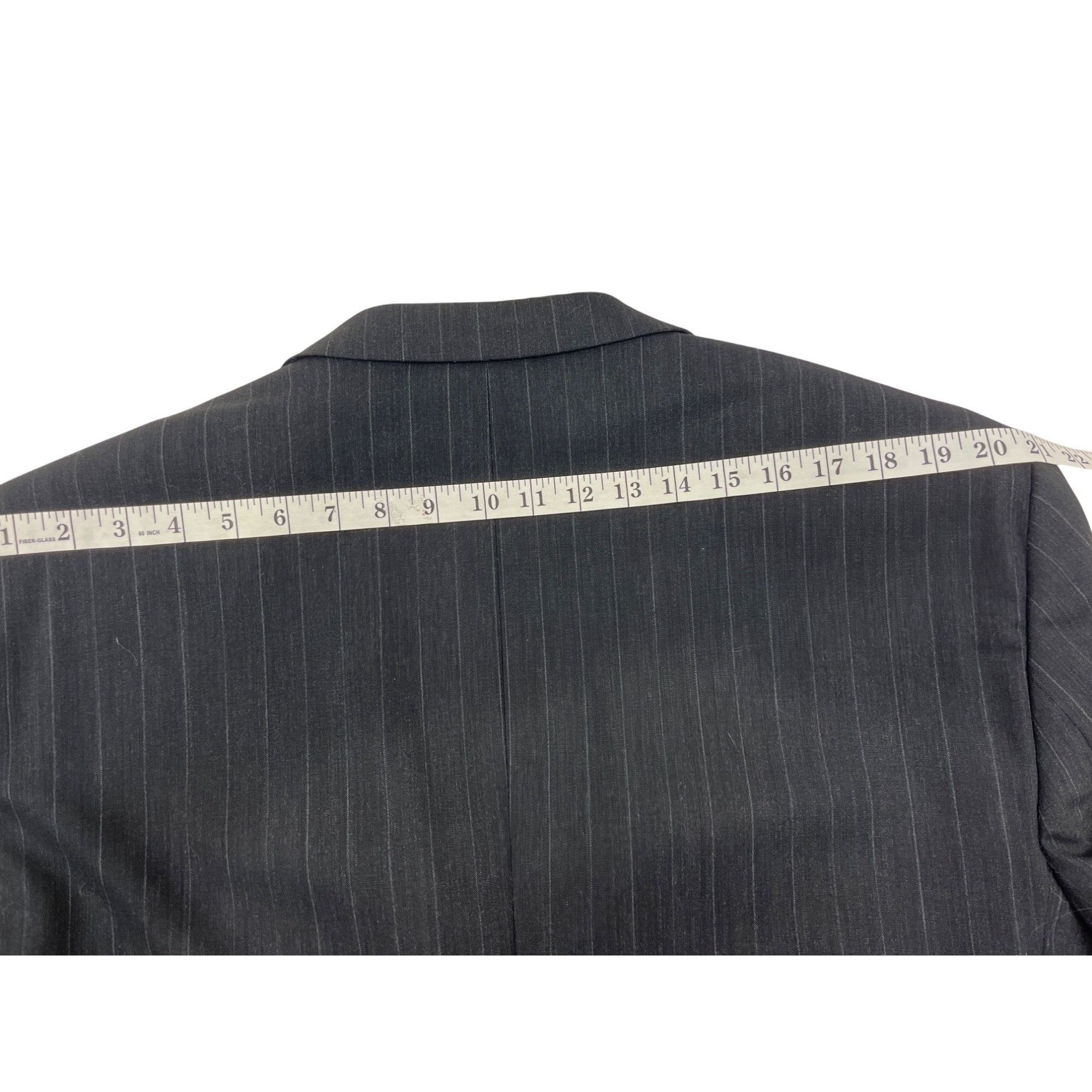 Other Mens Pinstripe Suit Jacket & Pants Set 2-Button Gray Classic Size 40L - 14 Thumbnail