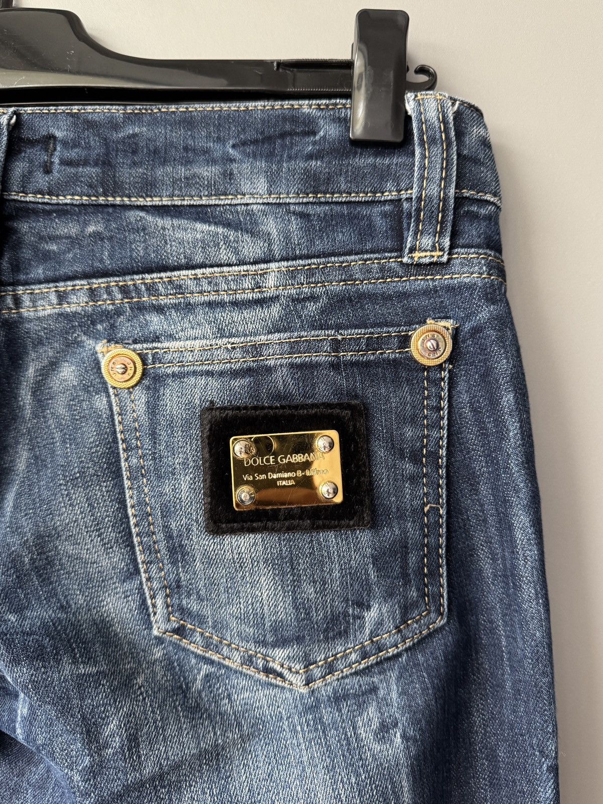 Dolce & Gabbana × Vintage Dolce & Gabbana Vintage Y2K Logo Washed Low Waist Jeans Size 29" - 1 Thumbnail