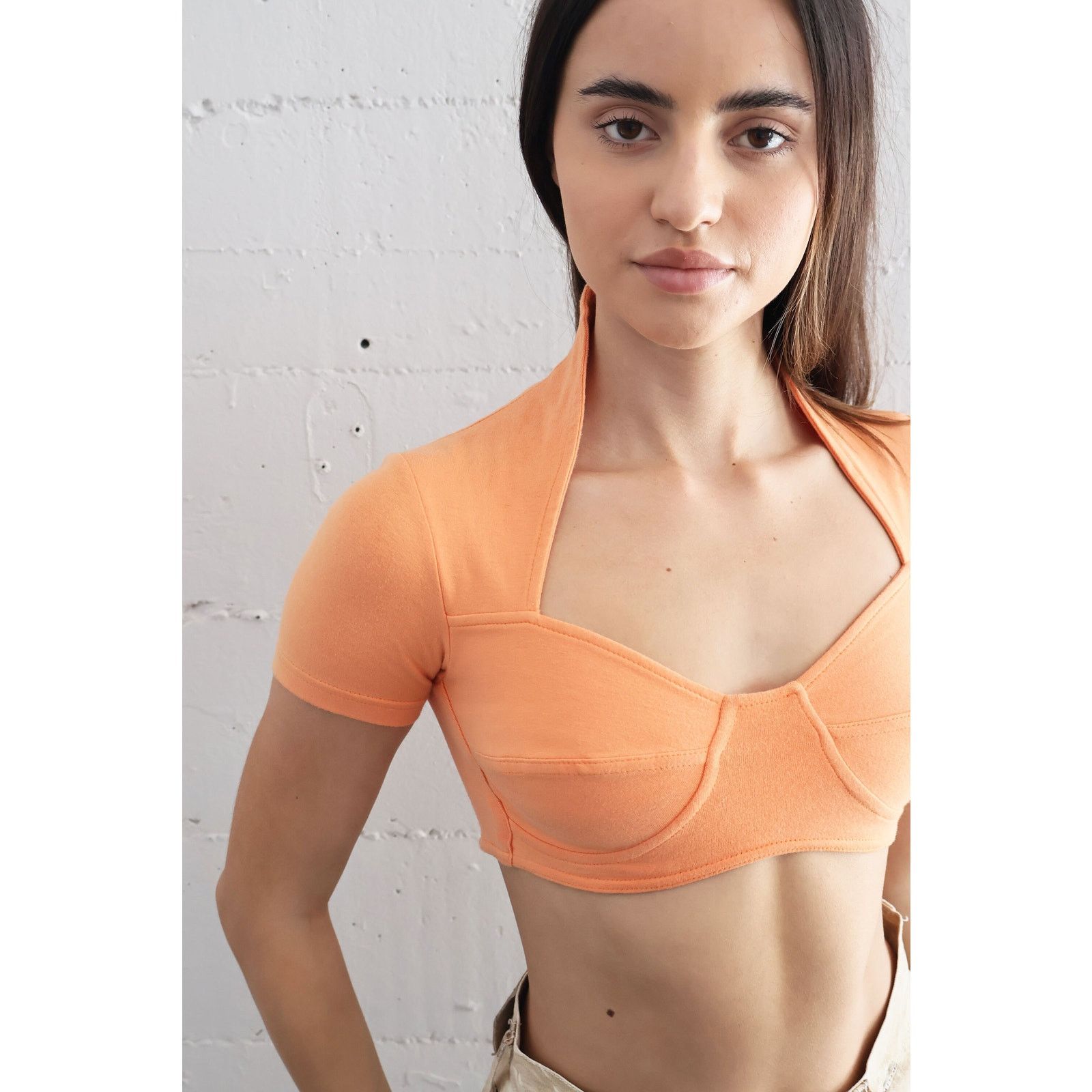 Romeo Gigli Vintage Romeo Gigli Orange Sherbert Cropped Bustier Top Size S / US 4 / IT 40 - 3 Thumbnail