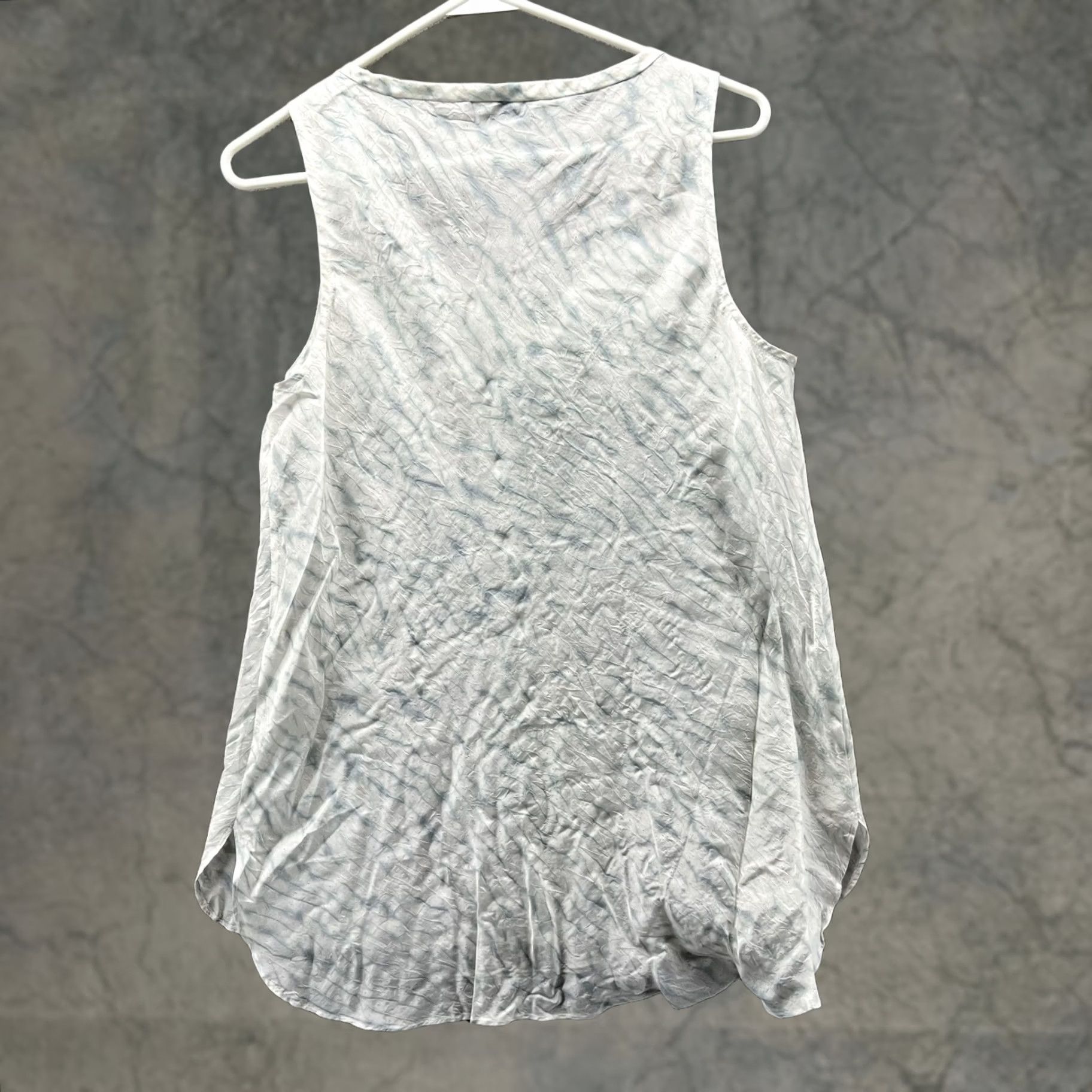 Eileen Fisher Eileen Fisher Tank Womens Small Blue Crinkled V-Neck Sleeveless Tunic Top Size S / US 4 / IT 40 - 1 Thumbnail
