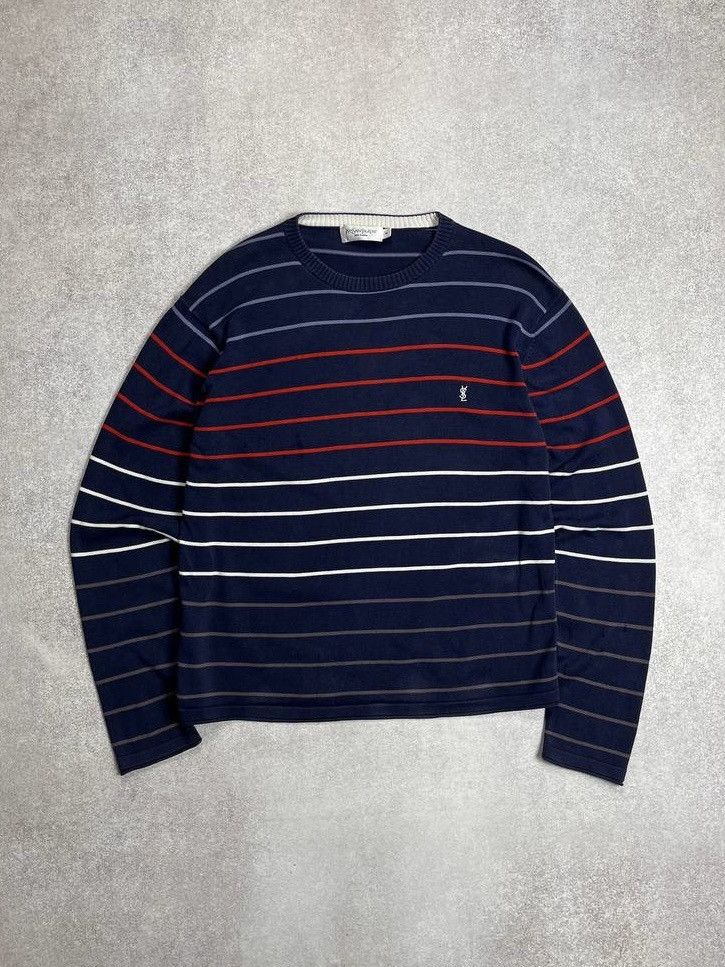 Other Vintage YSL Yves Saint Laurent Striped Knit Sweater Rare M Size US L / EU 52-54 / 3 - 1 Thumbnail