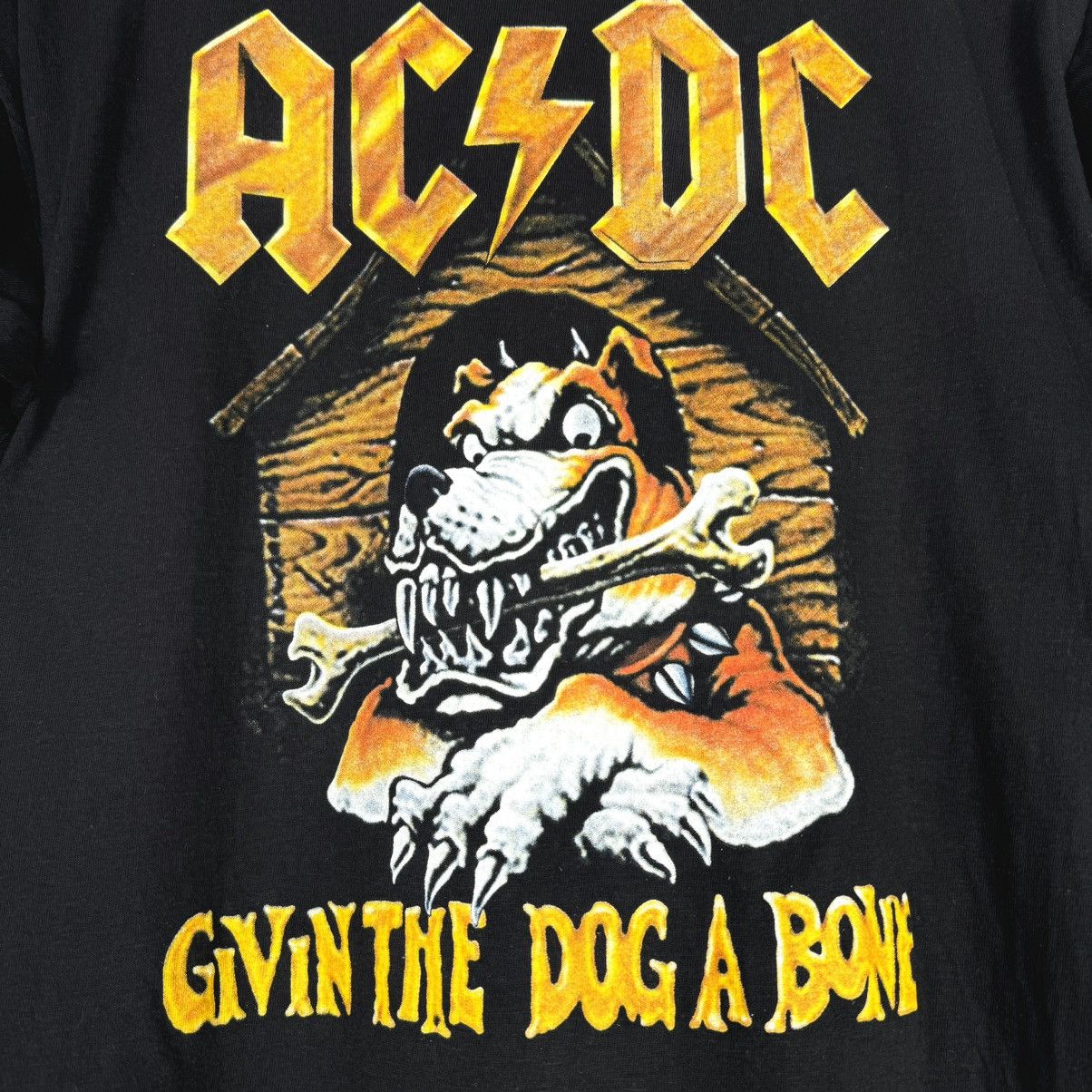 AC/DC Vintage 90s AC/DC Givin The Dog A Bone Euro T Shirt Size US XL / EU 56 / 4 - 4 Thumbnail