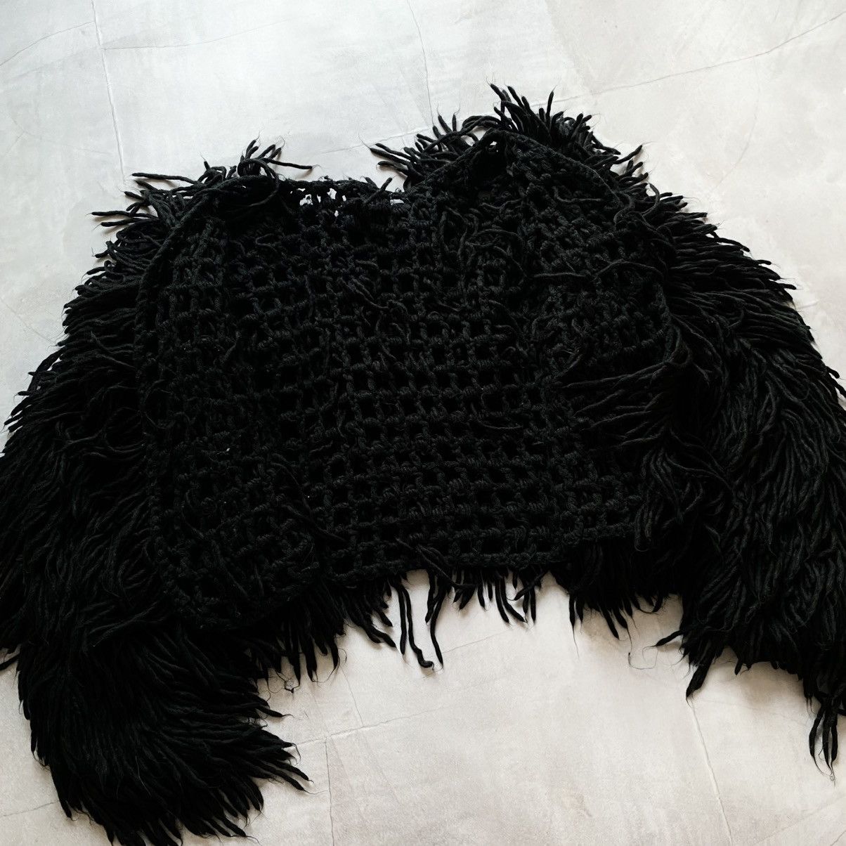 If Six Was Nine Crazy Opium Fuzzy Cropped Knit Cardigan Y2K Jacket Size S / US 4 / IT 40 - 4 Thumbnail