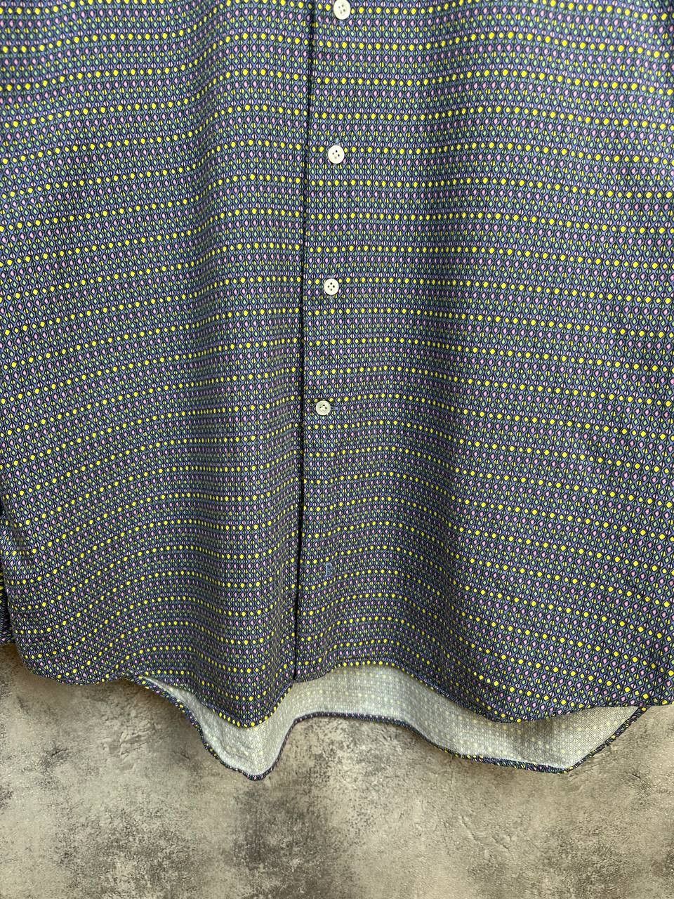 Emmett Emmett London Harlequin Dobby Cotton Button-Up Shirt Size US XL / EU 56 / 4 - 7 Thumbnail