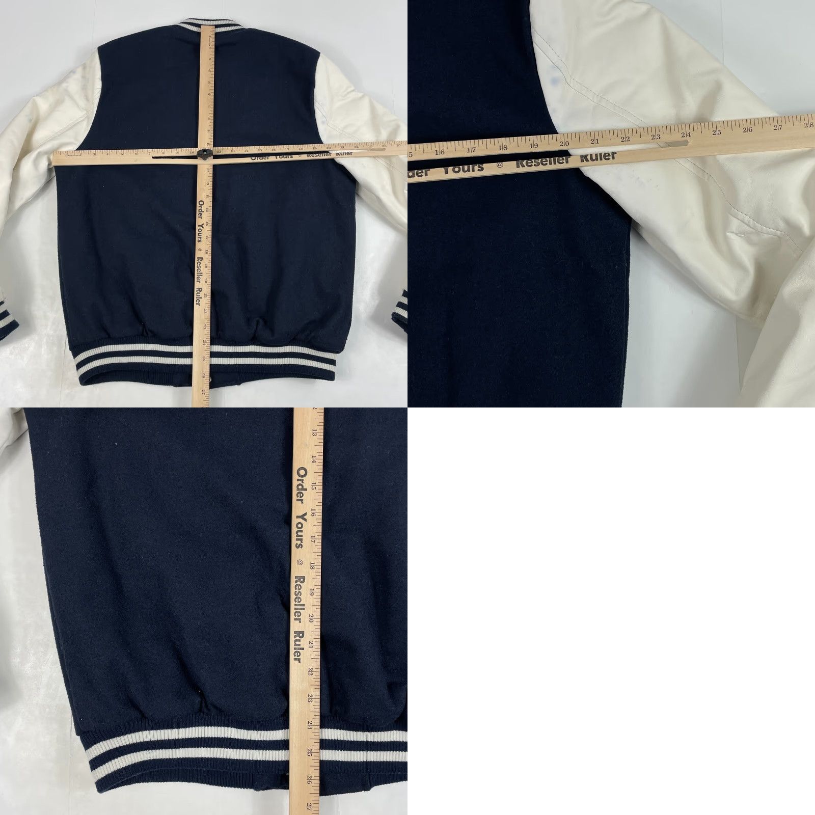 Vintage CJ Black Jacket Mens Medium Blue Bomber Varsity Wool Snap Up Quilted Lining Y2K Size US M / EU 48-50 / 2 - 9 Thumbnail