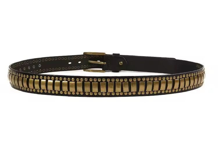 Japanese Brand 120 cm Outdoor retro punk rock studded leather belt Size ONE SIZE - 6 Thumbnail