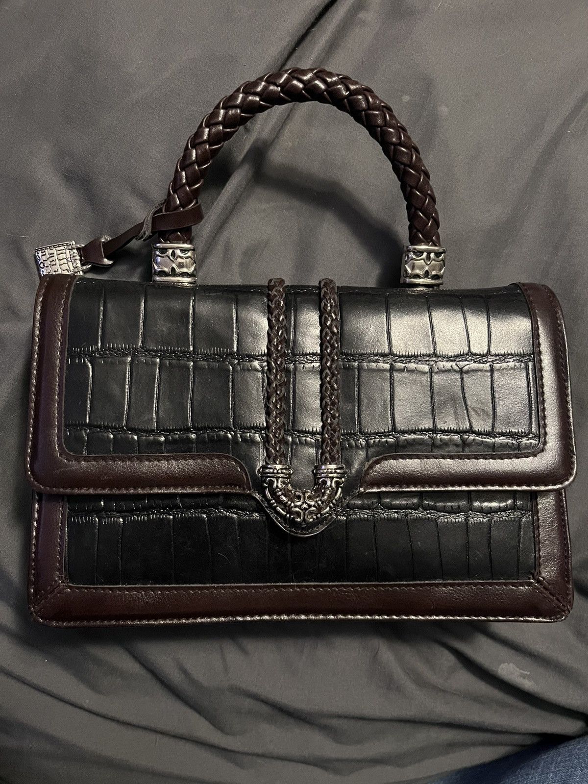Other Marc Chantal satchel bag faux croc embossing shoulder strap Size ONE SIZE - 1 Thumbnail