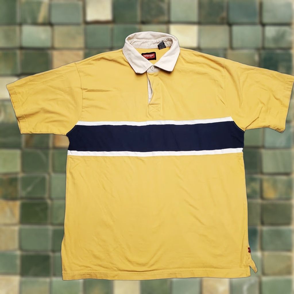 Wrangler VINTAGE Wrangler Shirt Mens L Yellow Rugby Style Polo Cotton Casual Western Size US L / EU 52-54 / 3 - 1 Thumbnail
