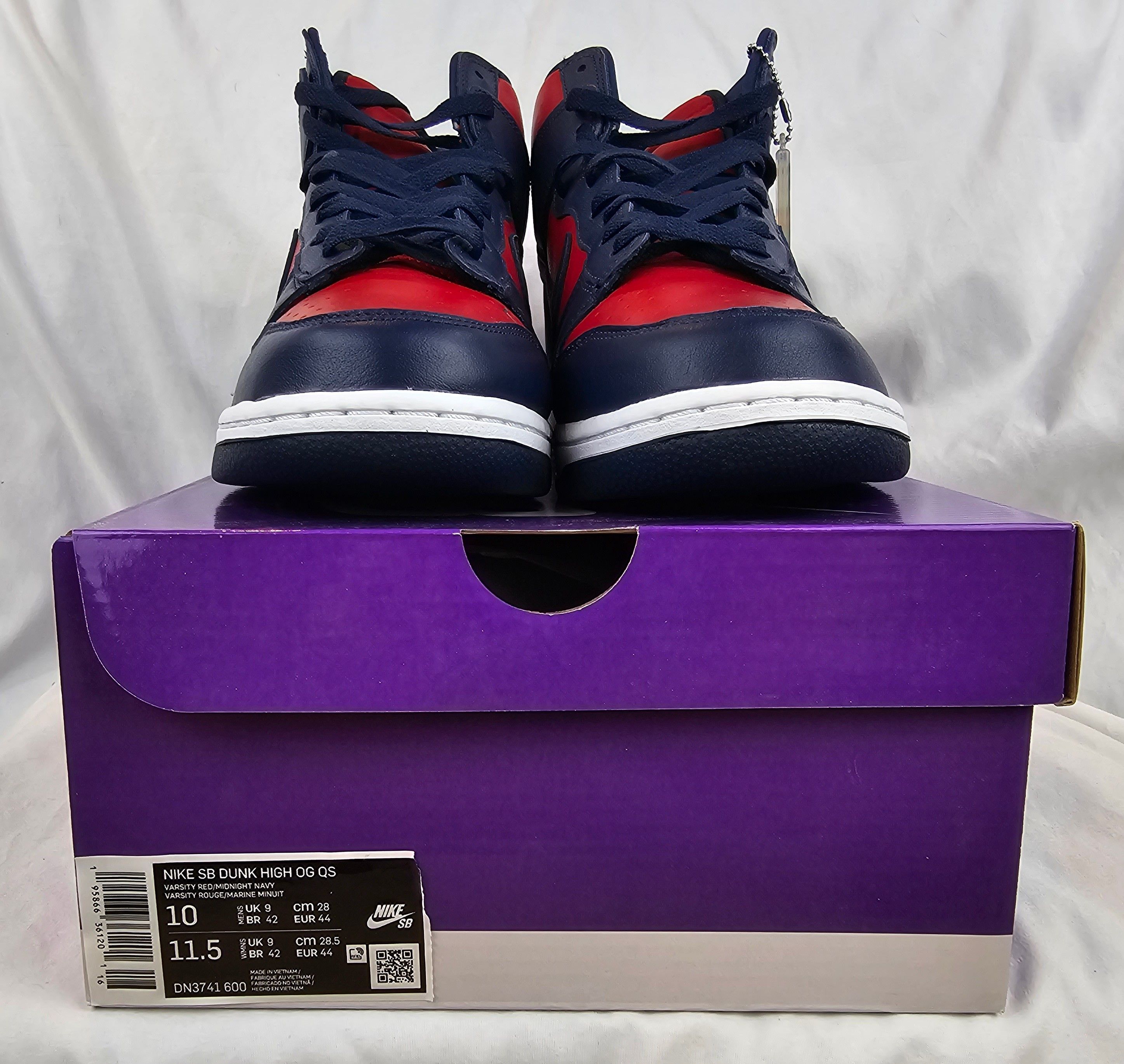 Nike × Supreme Supreme x Nike SB Dunk High "By Any Means" Navy Red Men's Size US 10 / EU 43 - 8 Thumbnail
