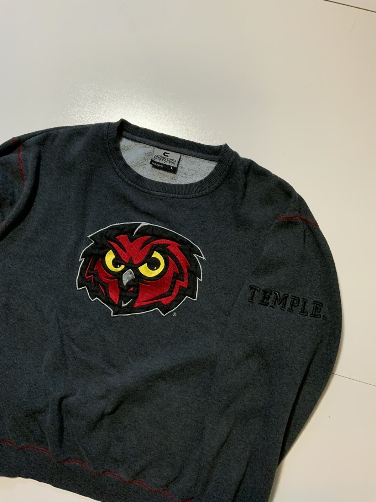 Colosseum Athletics Colosseum Temple University Owls Logo Crewneck Sweatshirt Size US L / EU 52-54 / 3 - 3 Thumbnail