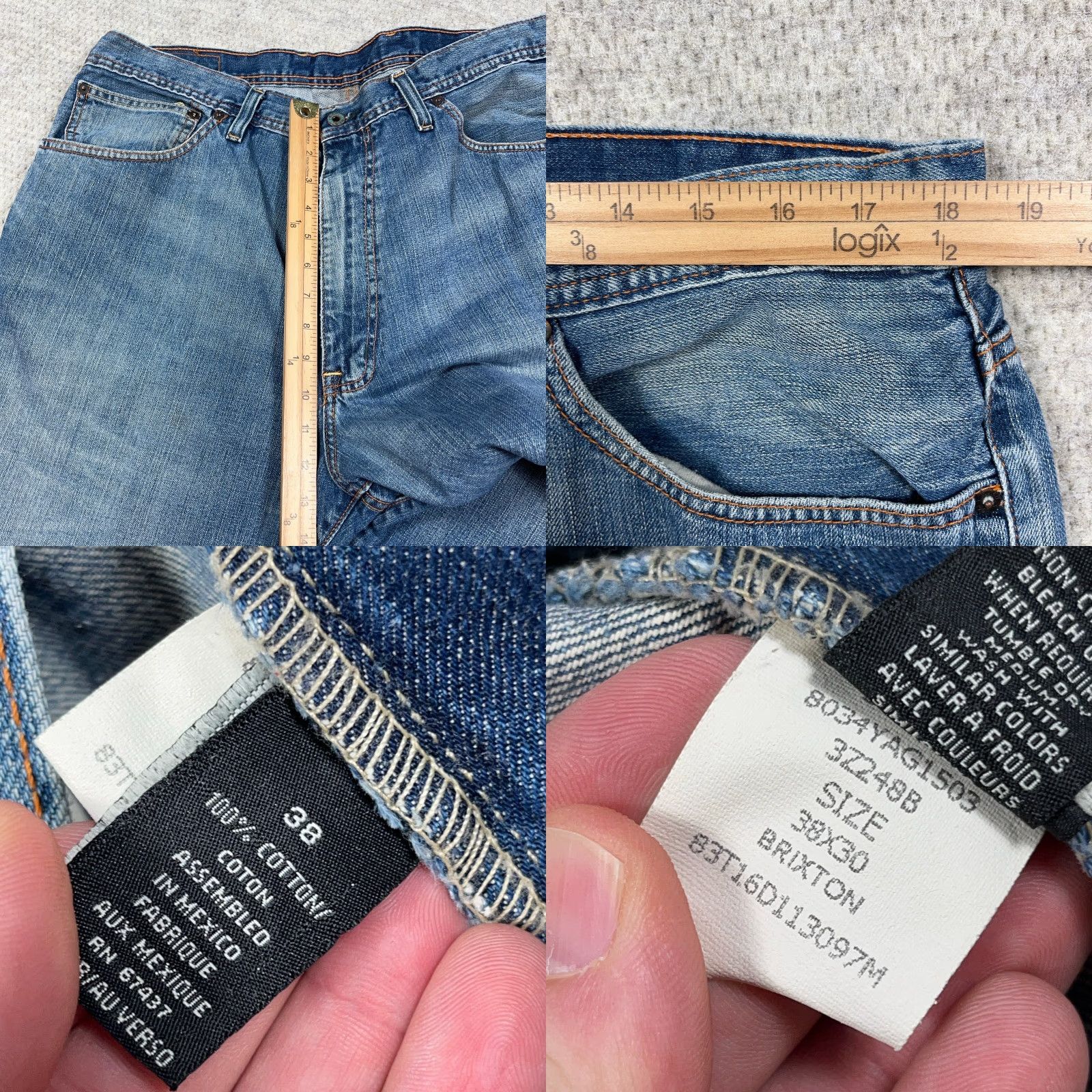 Polo Ralph Lauren VINTAGE Polo Ralph Lauren Jeans Men 38x30 Brixton Loose Fit Baggy Y2K PRL Faded Jeans Men 38 Blue 90s Size US M / EU 48-50 / 2 - 8 Thumbnail