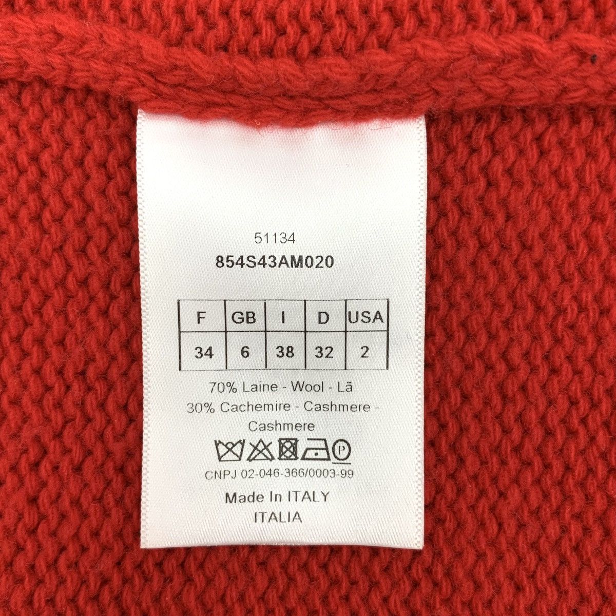 Dior Dior Red Letter Intarsia Wool Long Sleeve Knit Sweater K26WX Size XS / US 0-2 / IT 36-38 - 6 Thumbnail