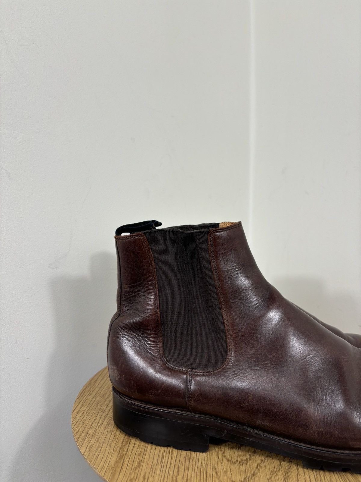 Other Ed Meier Munich Men’s Dark Brown Leather Ankle Chelsea Boots Size US 11 / EU 44 - 3 Thumbnail