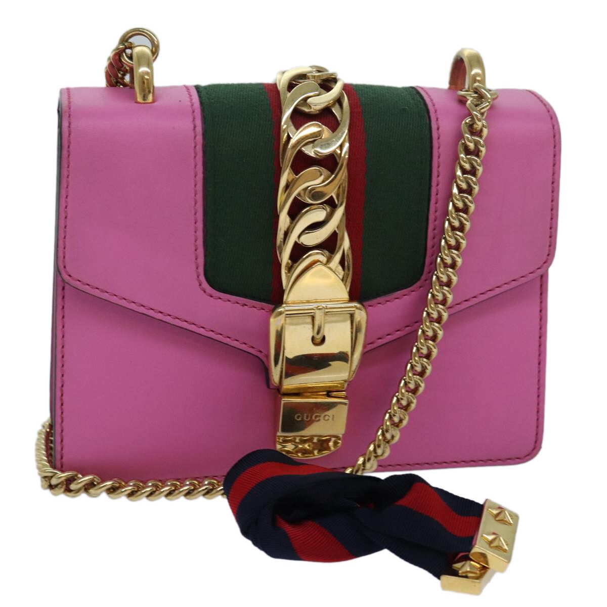 Gucci Gucci Sylvie Chain Shoulder Bag Leather Size ONE SIZE - 1 Thumbnail