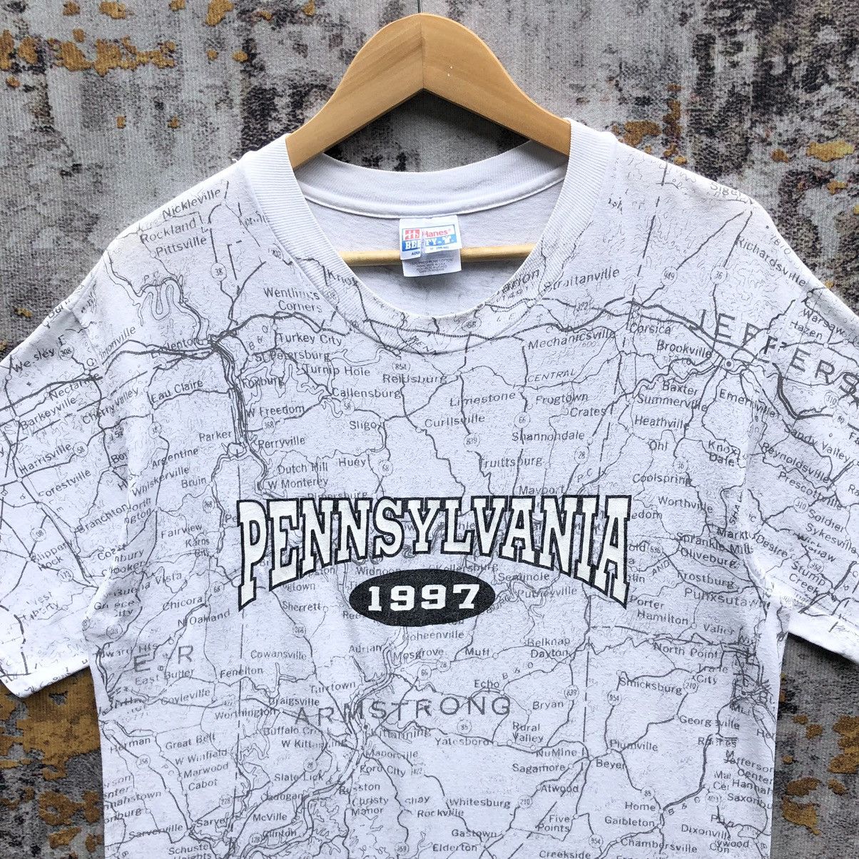 Vintage Pennysylvania 1997 Map Shirt Full Print