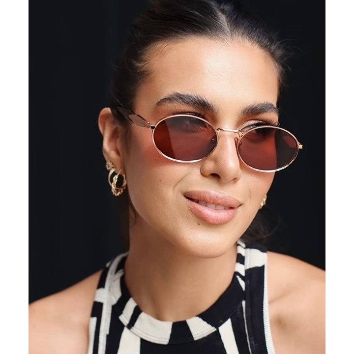 Prada Prada PR65ZS ZVN20I Sunglasses Pale Gold Oval Frame Size ONE SIZE - 4 Thumbnail