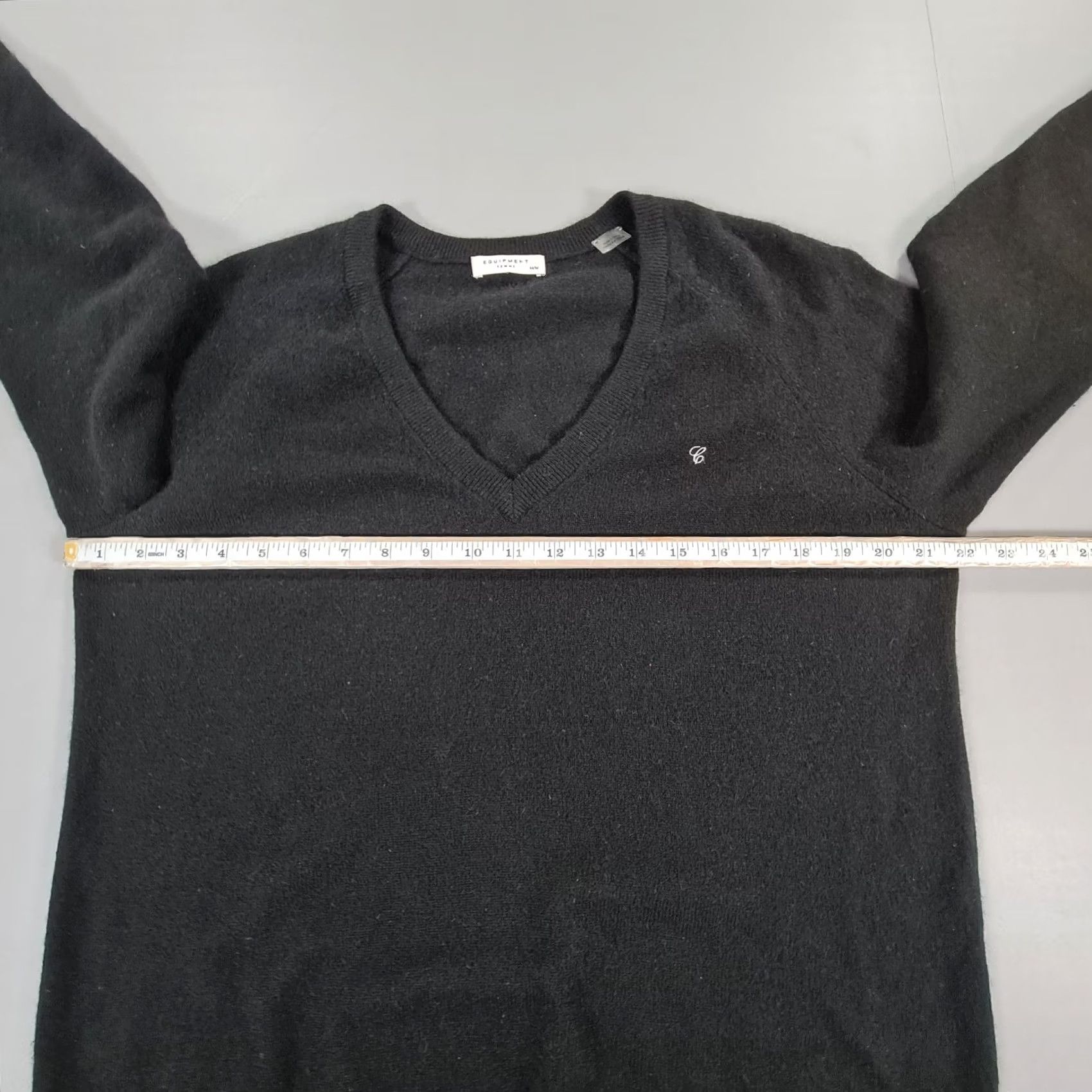Equipment Equipment Jumper Womens Black Medium 100% Cashmere Pullover Knitted Tight-Nit V-Neck Casual Winter Modern throwback? Size M / US 6-8 / IT 42-44 - 5 Thumbnail