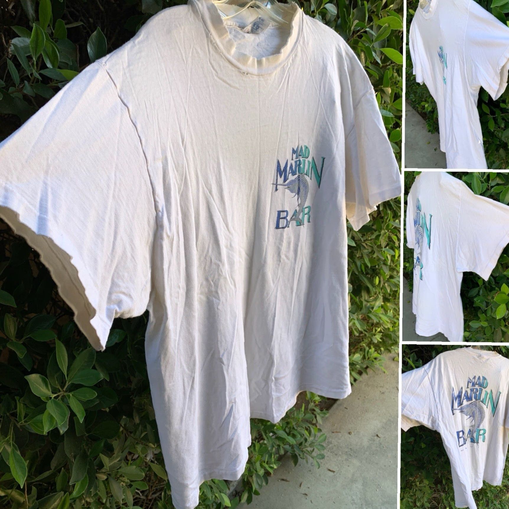 Thrasher VINTAGE Maui T Shirt Men XL White Bar Maui Mad Marlin Distressed Holes Thrashed Vintage Shirt Men XL White Hawaiian Fish 90s Size US XL / EU 56 / 4 - 2 Thumbnail