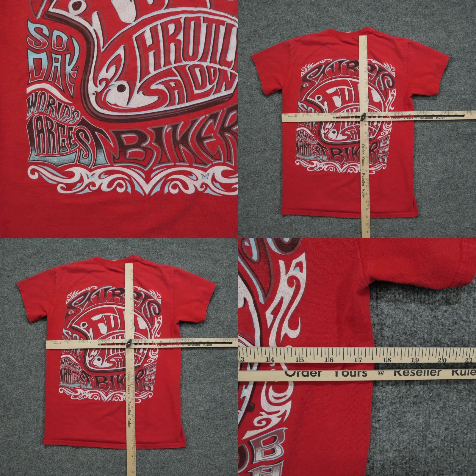 Vintage Sturgis T Shirt Adult Small Red Full Throttle Saloon Biker Motorcycle Y2K Shirt Mens Red Small Graphic Print 90s Size US S / EU 44-46 / 1 - 8 Thumbnail