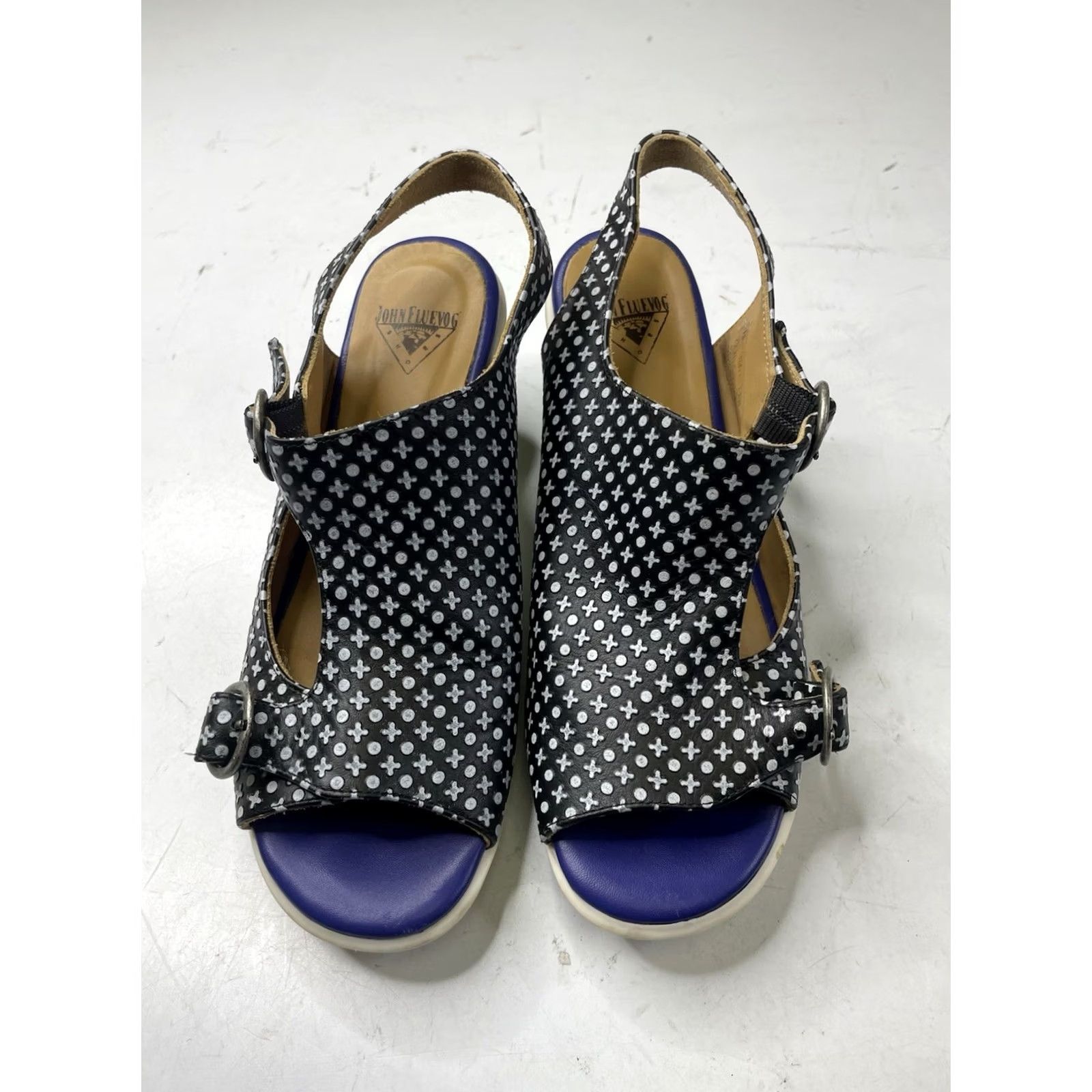 John Fluevog John Fluevog Sandal Womens 8 Slingback Leather Portugal Hope Party Core Awe Ex Black Size US 8 / IT 38 - 2 Thumbnail