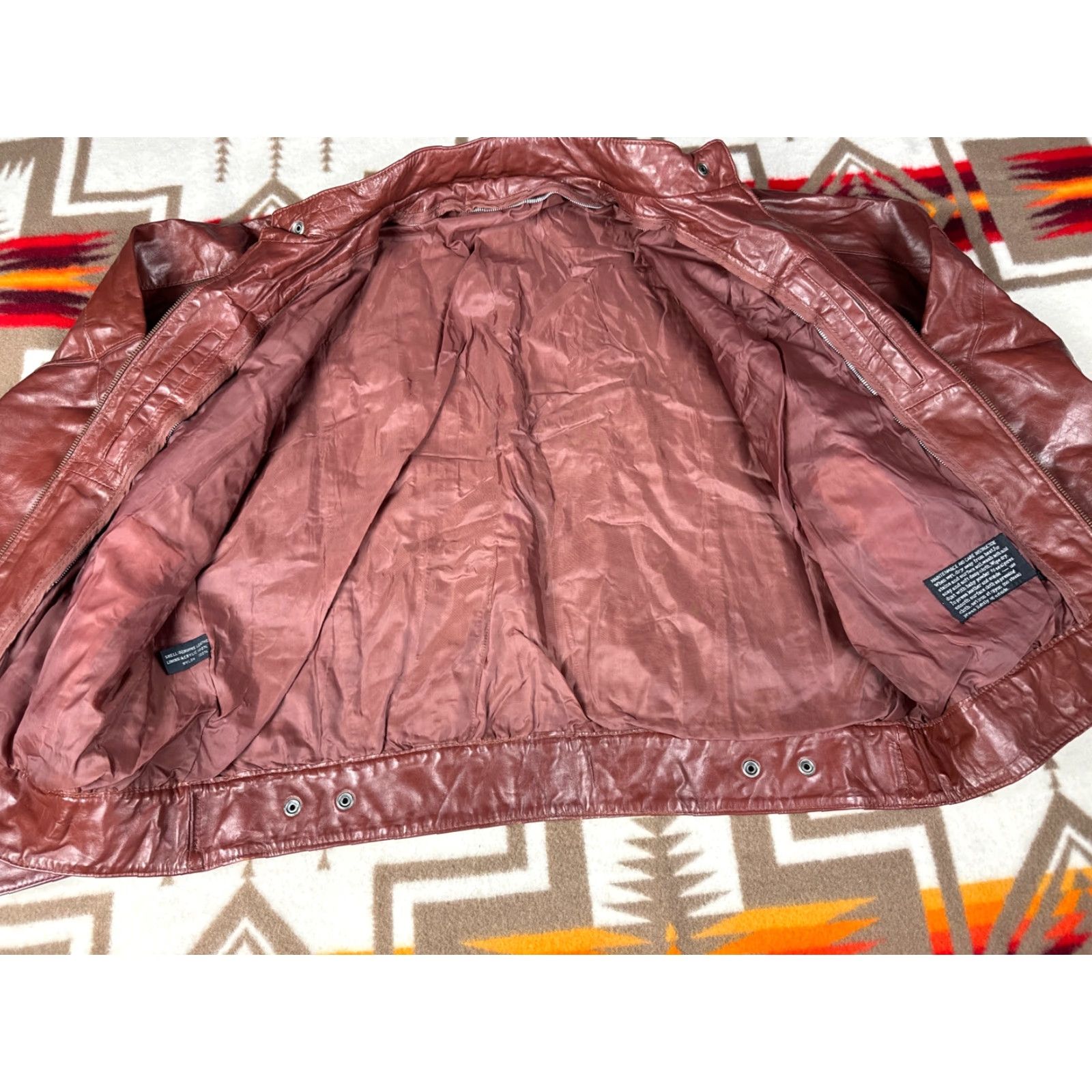 Nique VINTAGE Brown Leather Moto Jacket Bomber Mens Zip Pocket 44 Brown Leather Zip Jacket Mens 44 Bomber Jacket Zipped Pockets Size US S / EU 44-46 / 1 - 4 Thumbnail