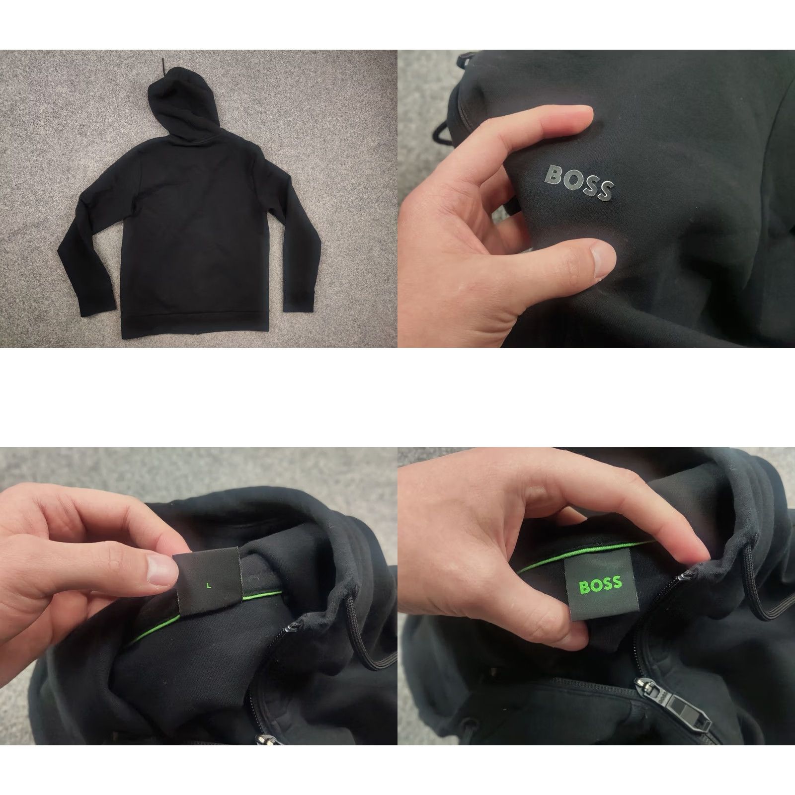 Hugo Boss Boss Saggy Hoodie Sweatshirt Black Zip Pocket Logo Through Size US L / EU 52-54 / 3 - 8 Thumbnail