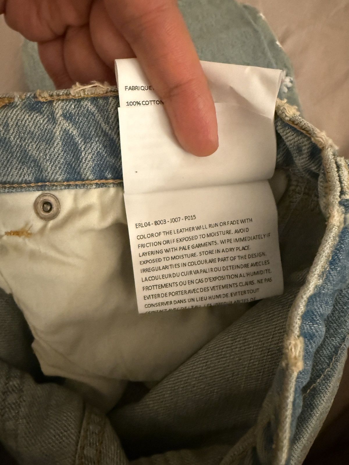 ERL ERL Leather Patchwork Jeans Size US 29 - 11 Thumbnail