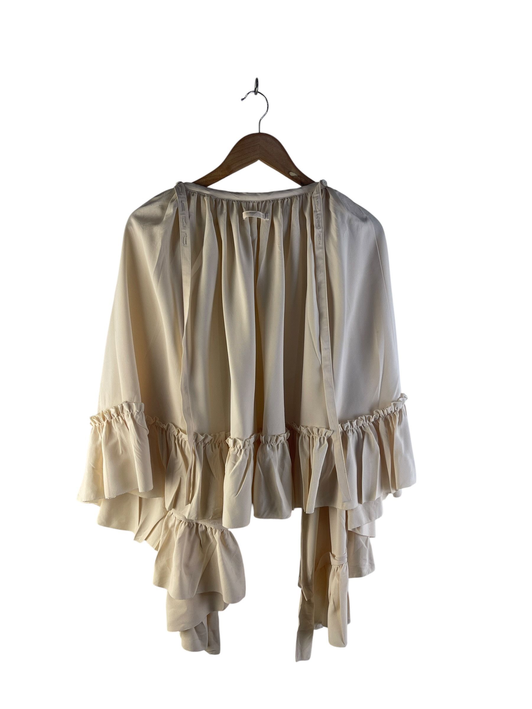 Jean Paul Gaultier Jean Paul Gaultier Femme Ruffle Draped Silk Blouse Ivory 90s Size 32" / US 10 / IT 46 - 3 Thumbnail