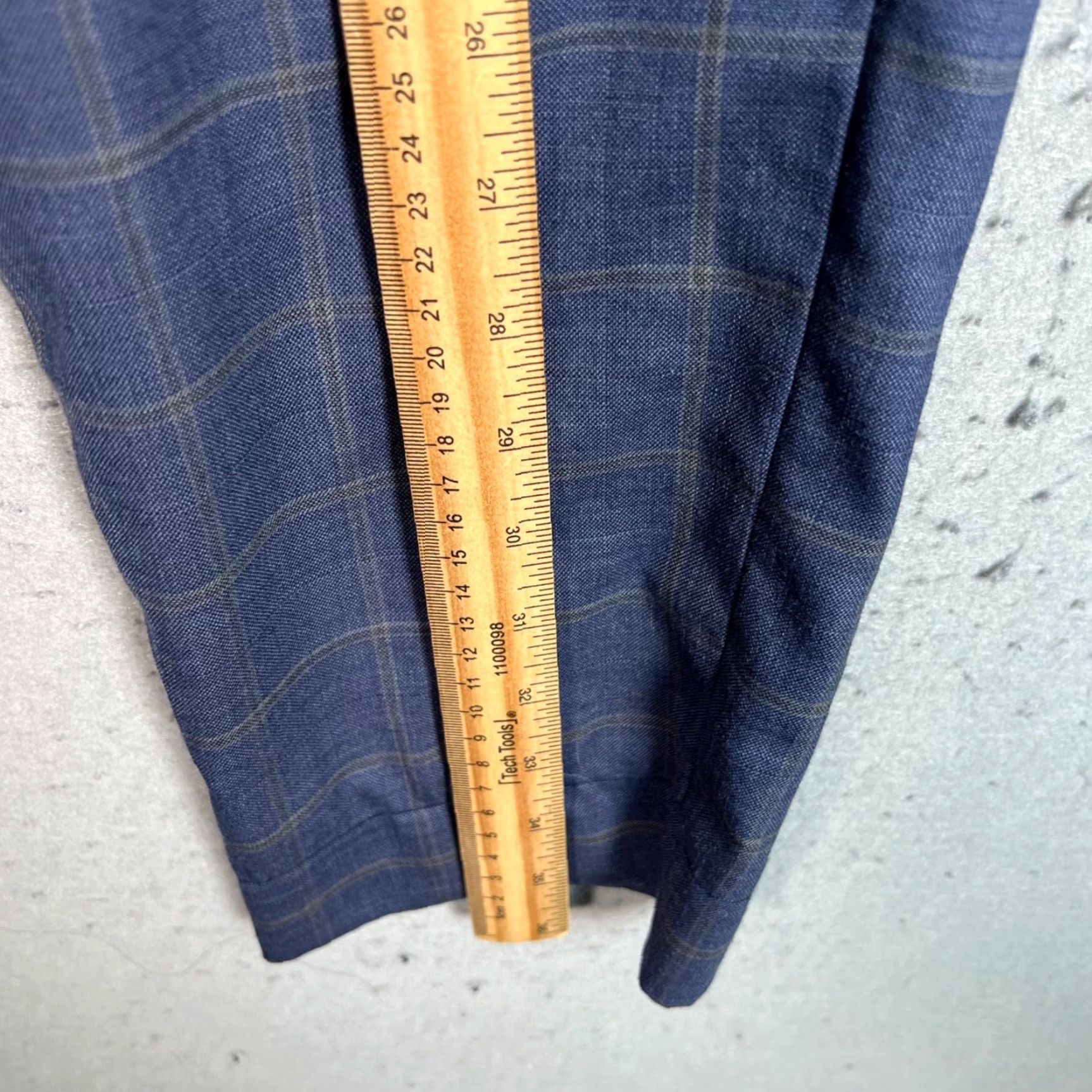 Bonobos BONOBOS Mens Blue Plaid Wool Blend Dress Pants Size 28 Athletic Fit Size US 28 / EU 44 - 6 Thumbnail