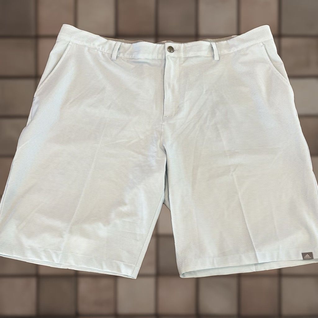 Adidas Adidas Mens Climalite Blue White Stripe Golf Shorts Flat Front Chino Size 42 Size US 42 / EU 58 - 1 Thumbnail