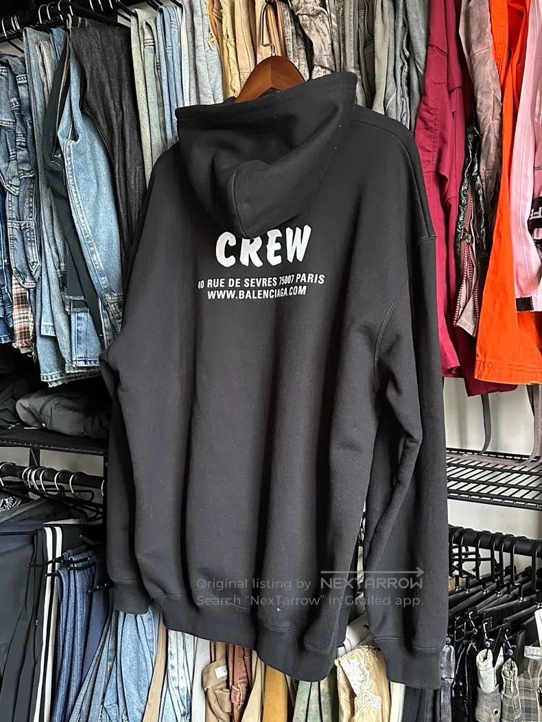 Balenciaga Balenciaga CREW Letter Hooded Sweatshirt Size S Black Size US S / EU 44-46 / 1 - 2 Thumbnail