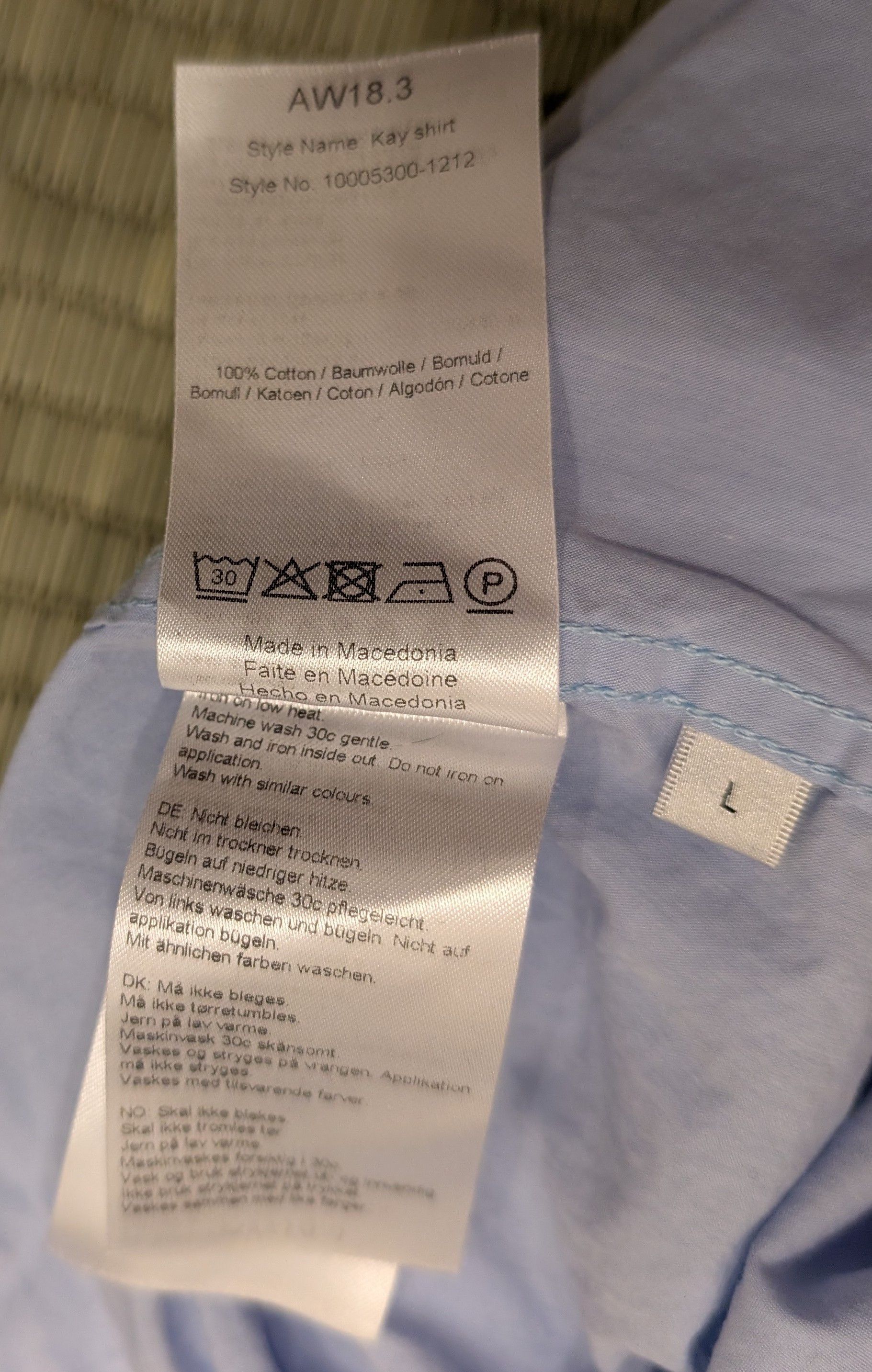 Wood Wood Double A by Wood Woodkay Shirt in Light Blue Size US L / EU 52-54 / 3 - 5 Thumbnail