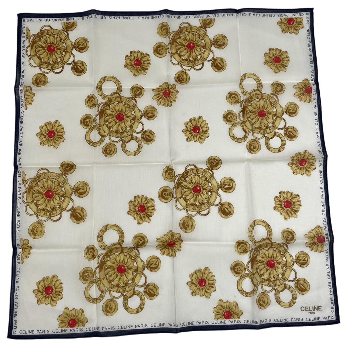 Celine Gold Silk Scarf Size ONE SIZE - 1 Thumbnail