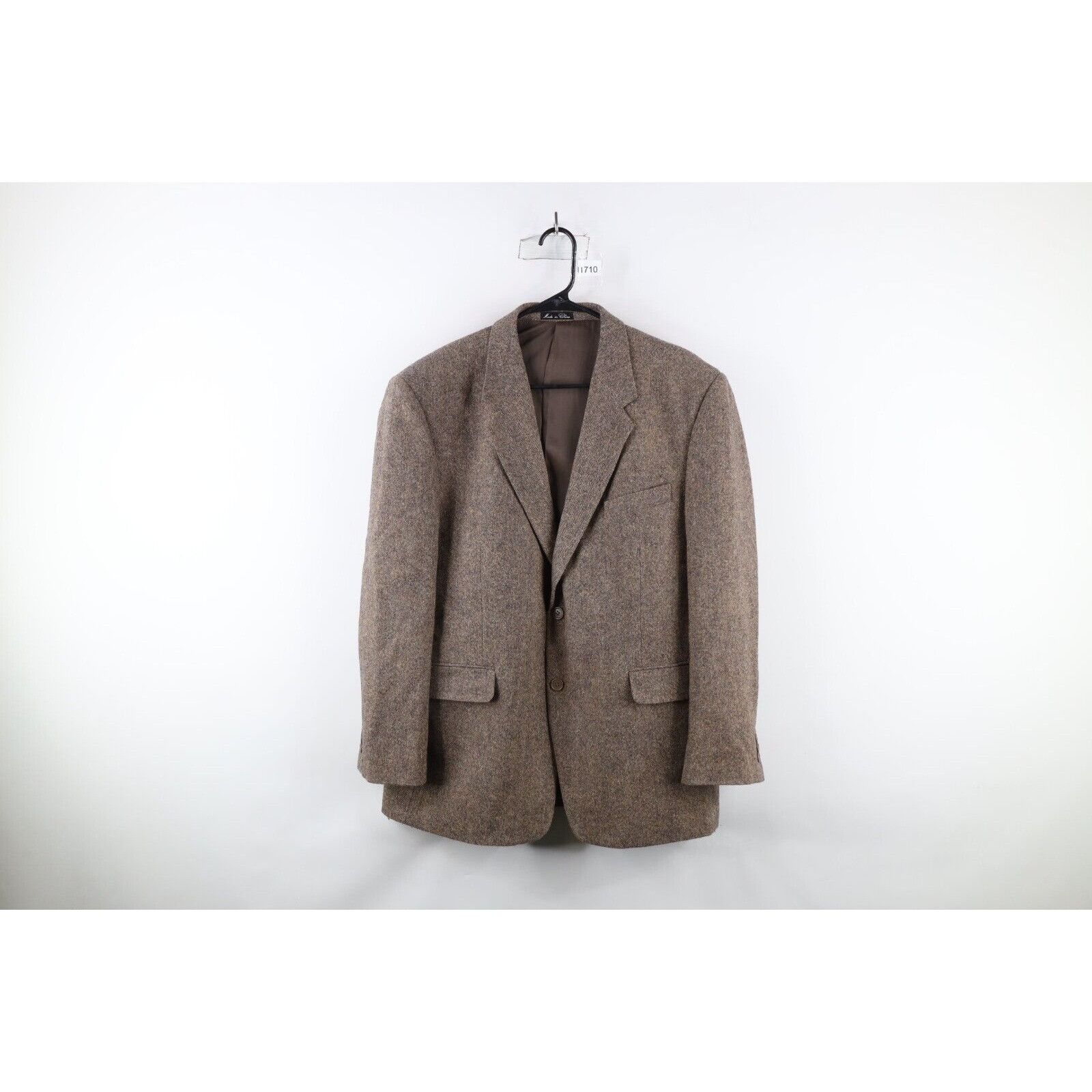 Vintage Vintage 90s Streetwear Wool Tweed 2 Button Suit Coat Jacket Size US L / EU 52-54 / 3 - 1 Thumbnail