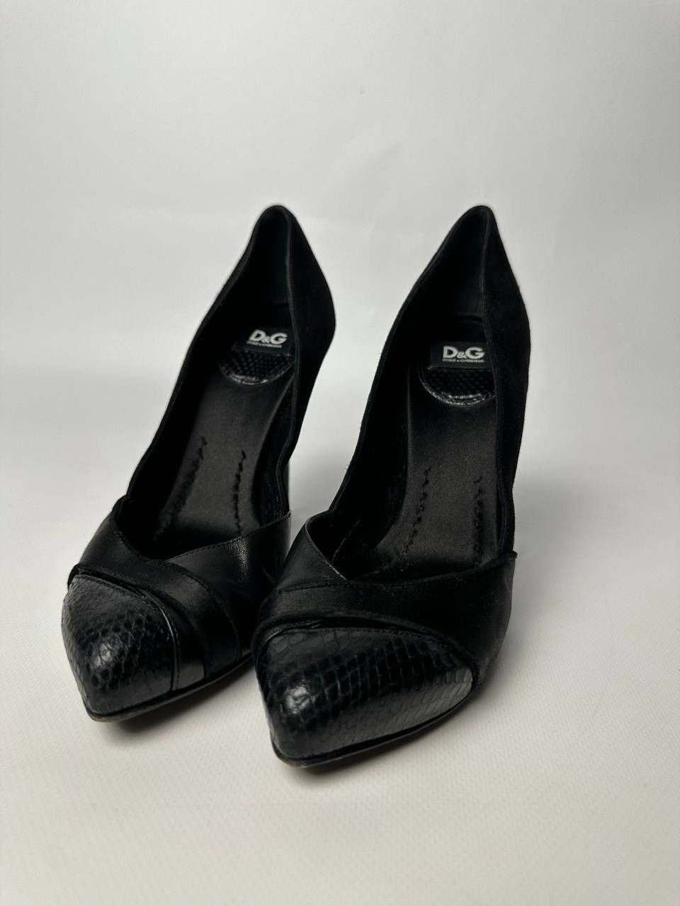 Dolce & Gabbana DOLCE&GABBANA Heels Snake Leather Details Black Size US 6 / IT 36 - 3 Thumbnail