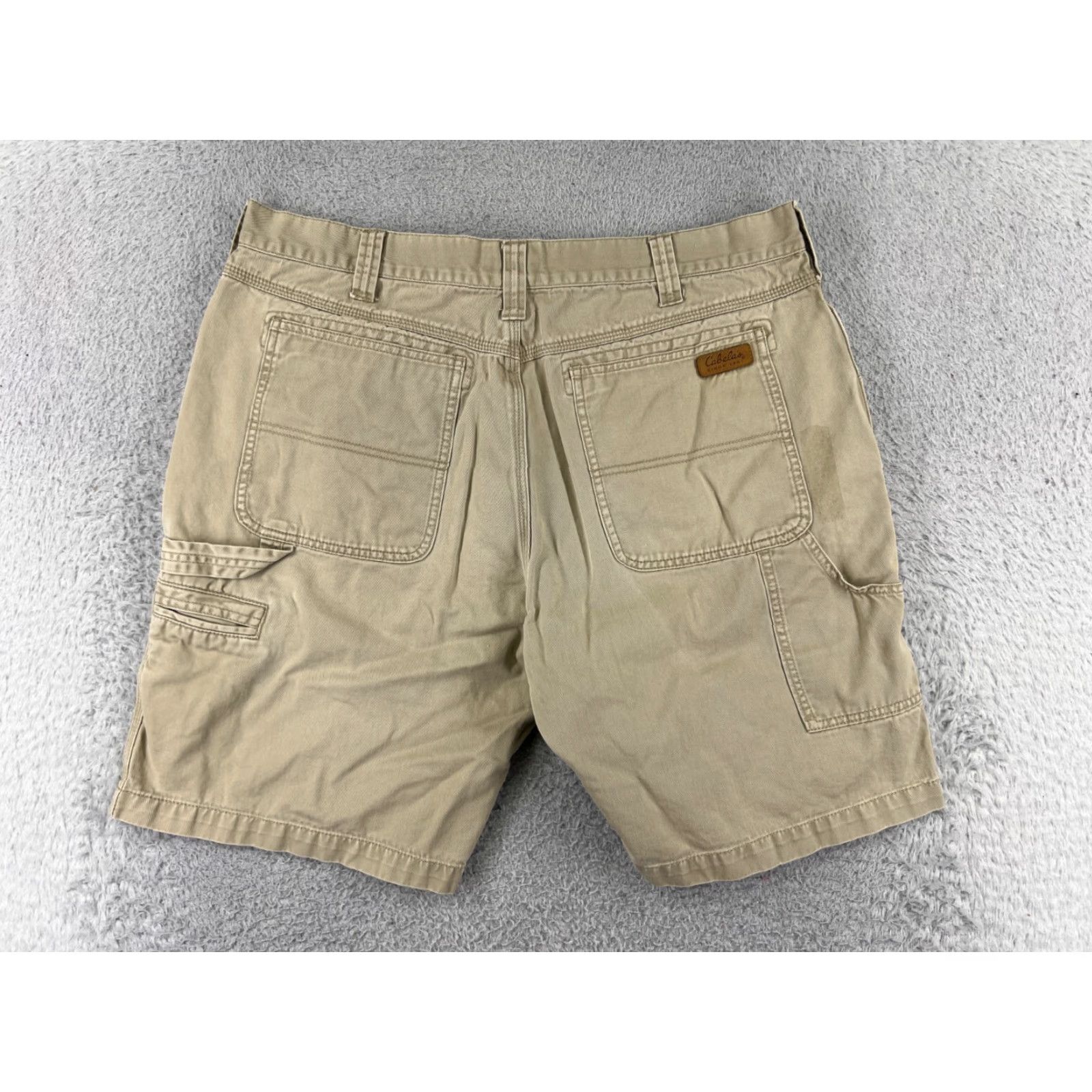 Vintage Cabela's Men Shorts Cargo Hammer Loop 38 Beige Cotton Twill Workwear Size US 38 / EU 54 - 2 Thumbnail