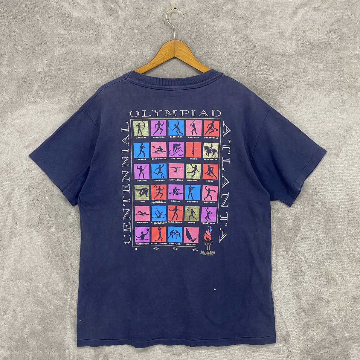 Hanes × USA Olympics × Vintage Vtg 90s OLYMPIC ALTLANTA 1996 Perfectly Sun Faded Top Tees Size US L / EU 52-54 / 3 - 1 Thumbnail