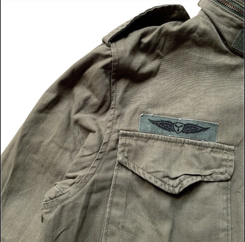 RRL Ralph Lauren olive green hbt military field jacket embroidered patches. Size US M / EU 48-50 / 2 - 3 Thumbnail