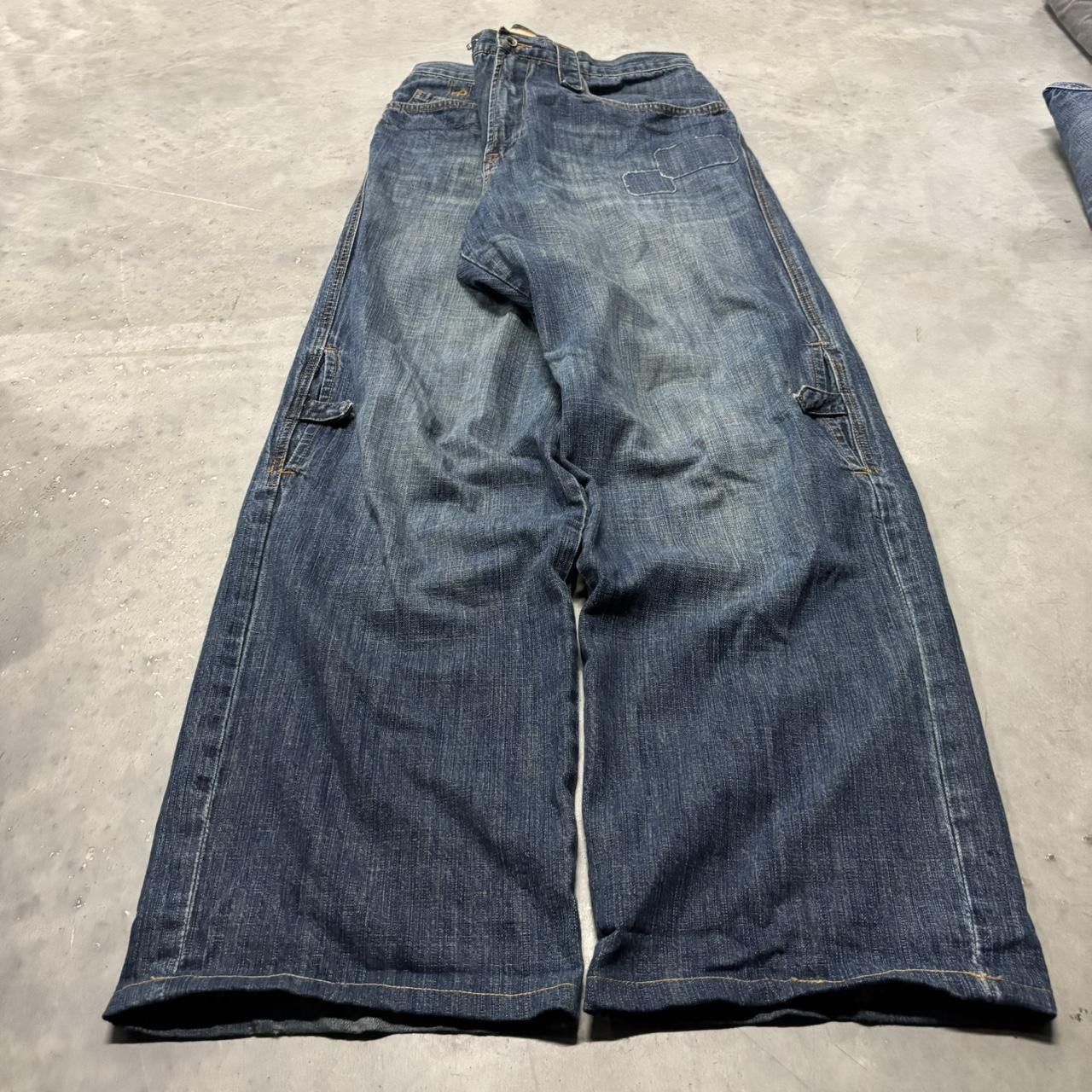 Japanese Brand × Vintage Crazy Vintage Y2K/2000s Baggy Grunge Dark Wash Rocawear Skater Style Denim Jeans! Size US 36 / EU 52 - 3 Thumbnail