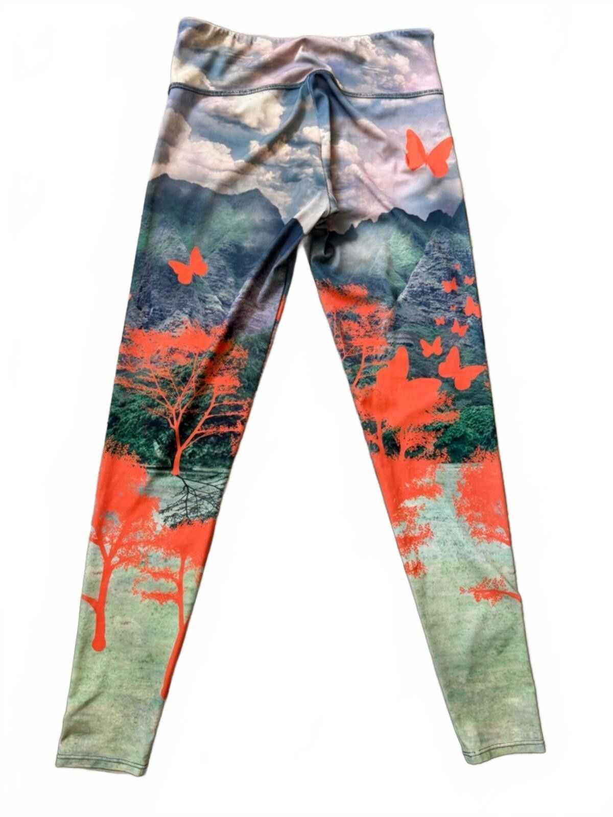 Other Onzie Butterfly Print Leggings Size S Vibrant Yoga Active Size 28" / US 6 / IT 42 - 2 Thumbnail