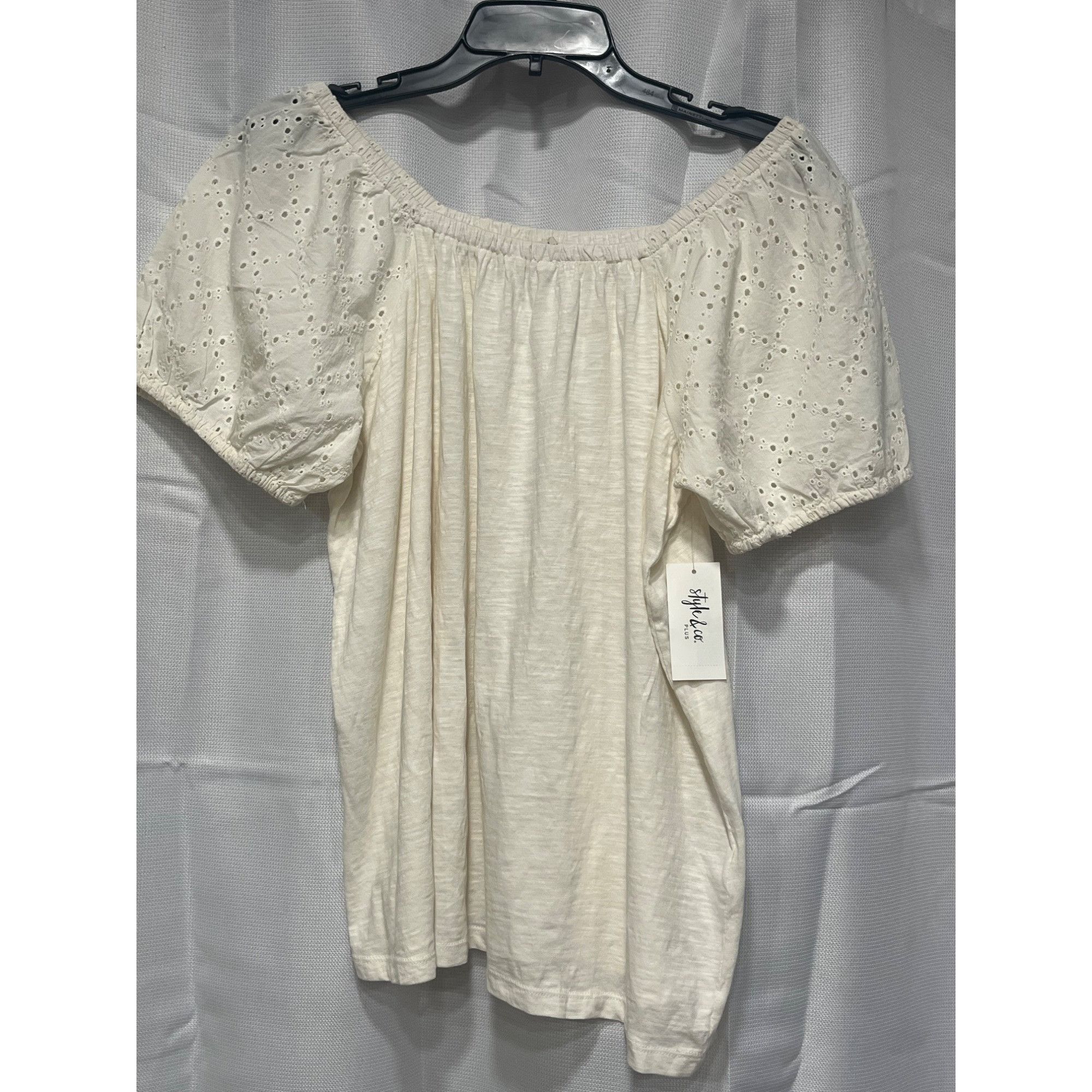 Other Style & Co Plus Size Cotton On Off Shoulder Top, Coconut Cre Size ONE SIZE - 10 Thumbnail