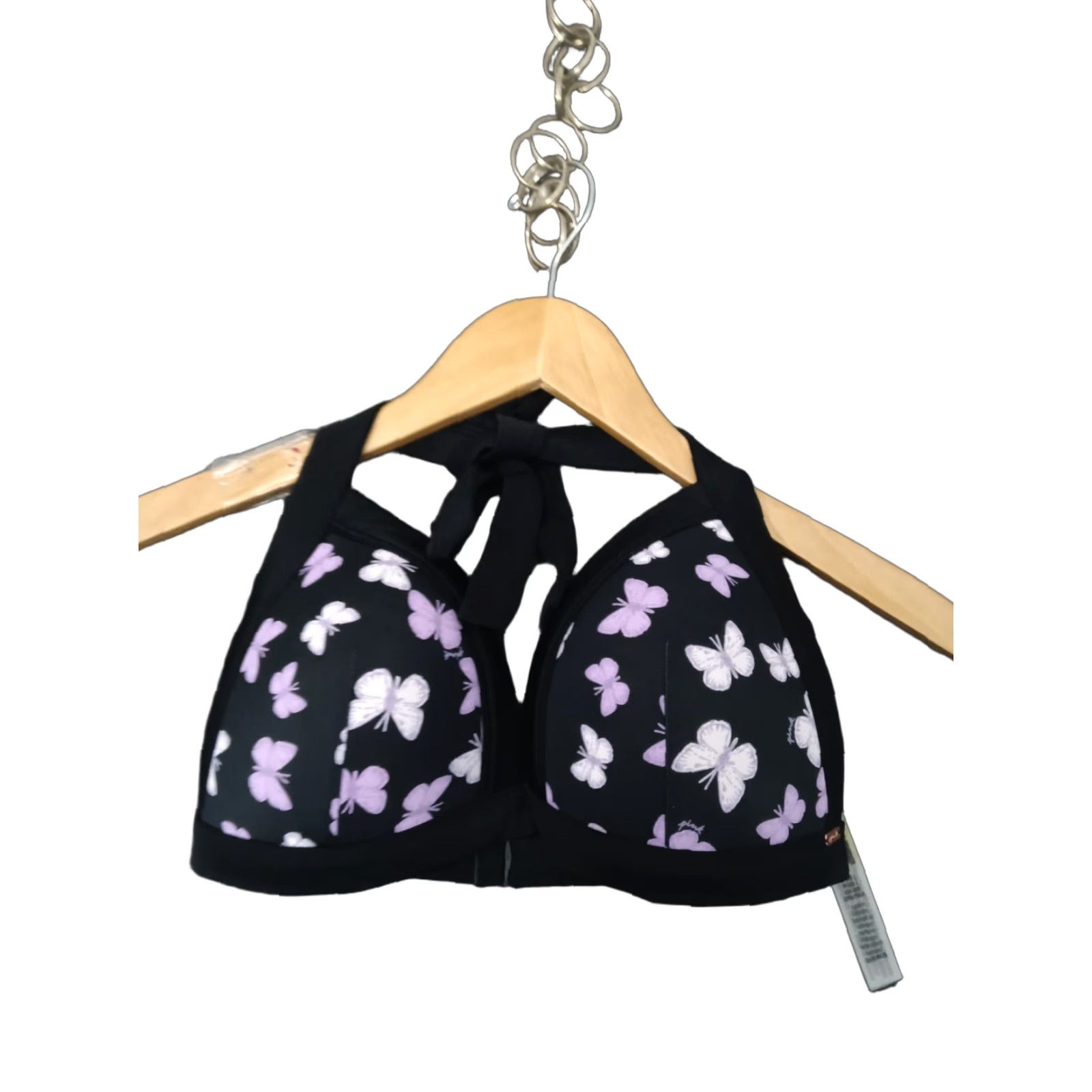 Pinko Victoria's Secret Pink Swim Top Butterfly DD S V Front Multicolor Padded Triangle WW Mens Womens Girls? Size ONE SIZE - 1 Thumbnail